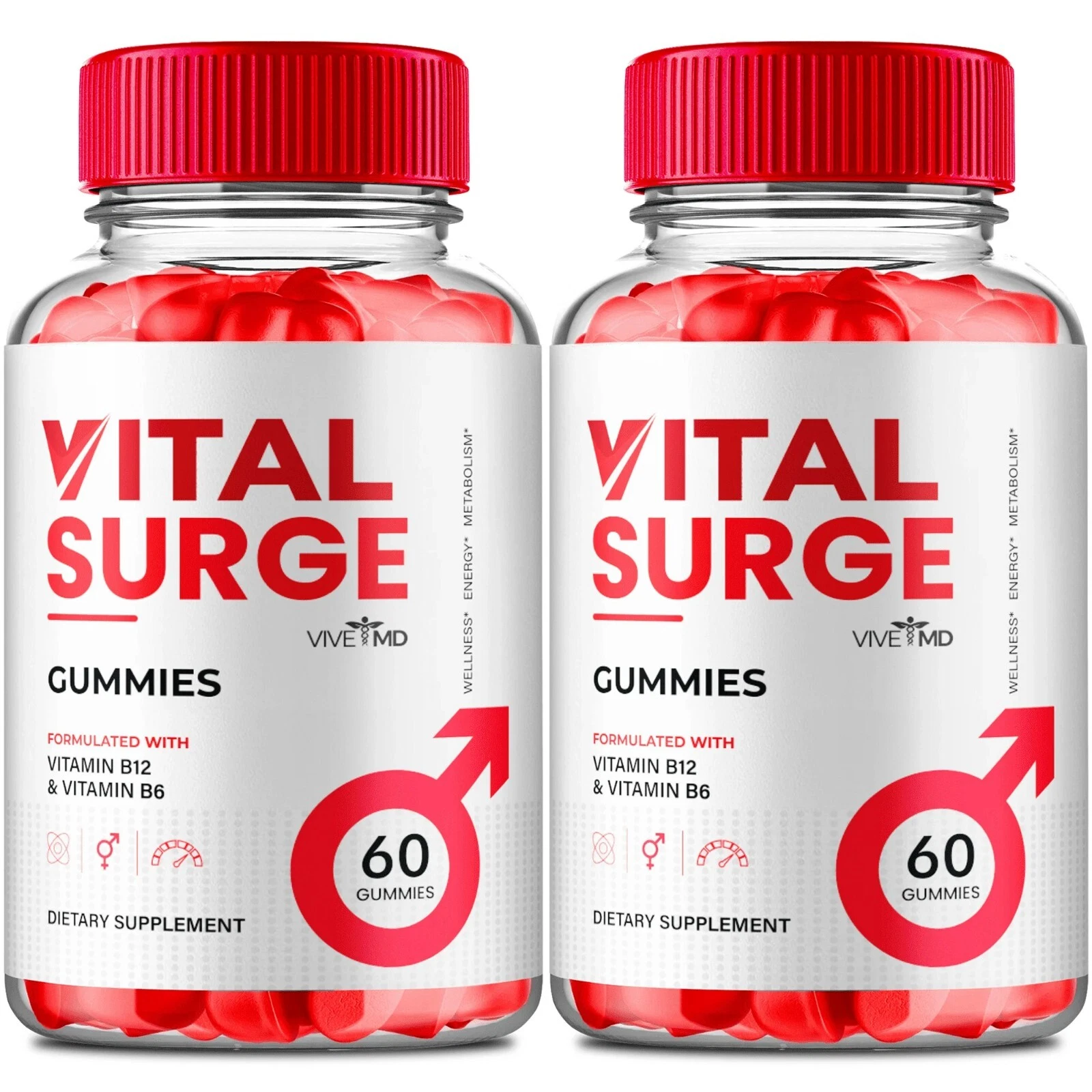 2 Pack Vital Surge Male Gummies Vital Surge Testo Support Gummys Performance