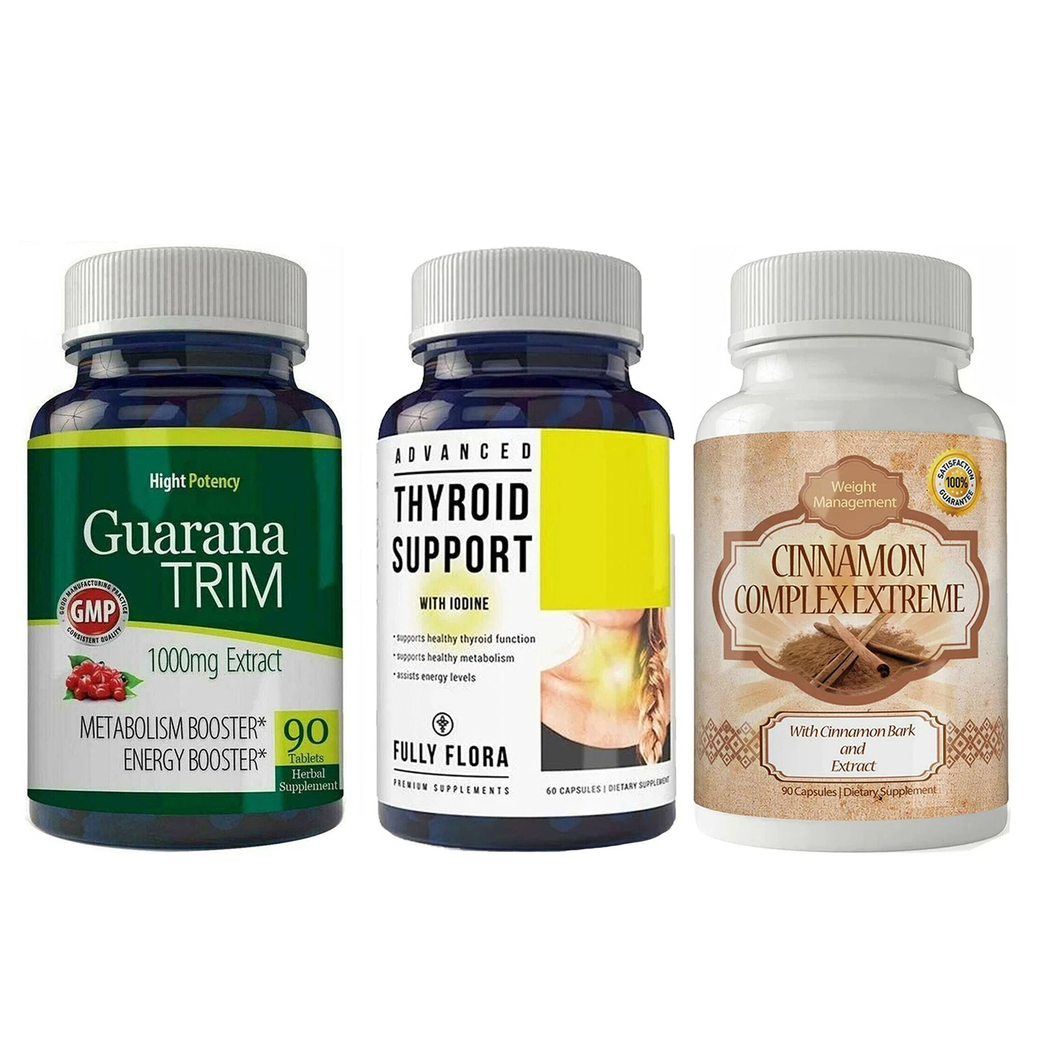 Guarana Cinnamon Bark Extract Fat Burner Weight Loss Thyroid Support Supplements