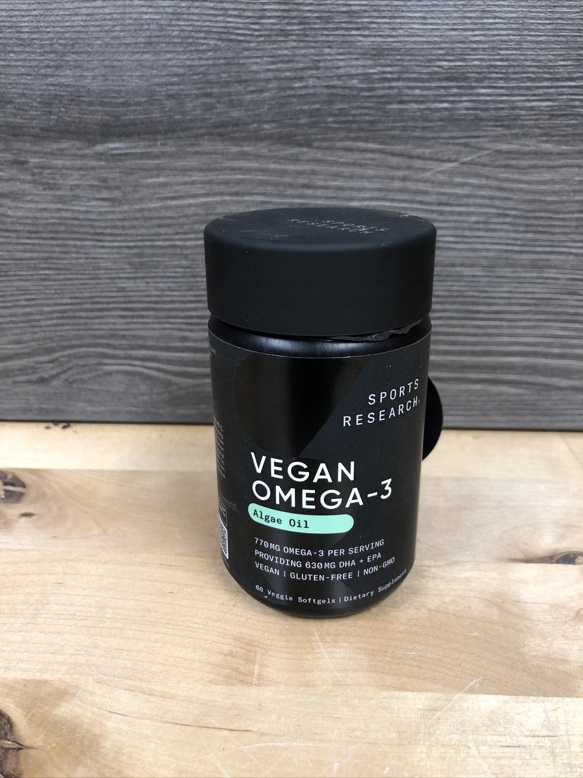 Sports Research Vegan Omega-3, 60 Veggie Softgels Algae Oil Exp 06/25