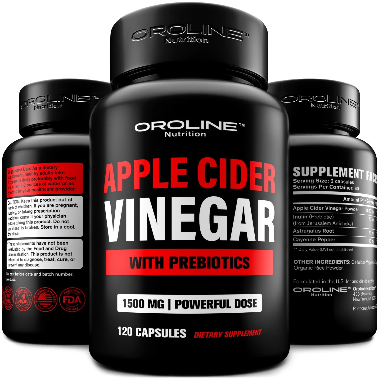 Apple Cider Vinegar Pills With Prebiotic, 2 Month Supply - Apple Cider