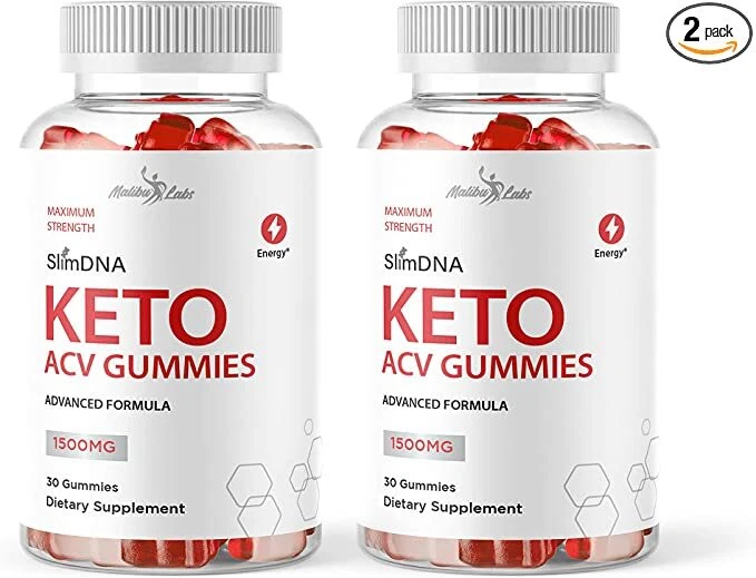 Slim DNA Keto ACV Gummies Weight Loss - 1500mg Ketosis Shark Gummies (2 Pack)