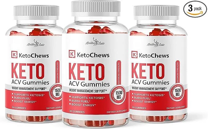 Keto Chews ACV Apple Cider Vinegar Gummies Weight Loss - 1500mg (90-Day Supply)