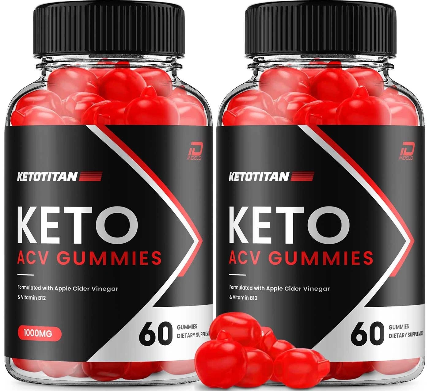 (2 Pack) Keto Titan ACV Gummies Supplements - KetoTitan 1000MG (120 Gummies)