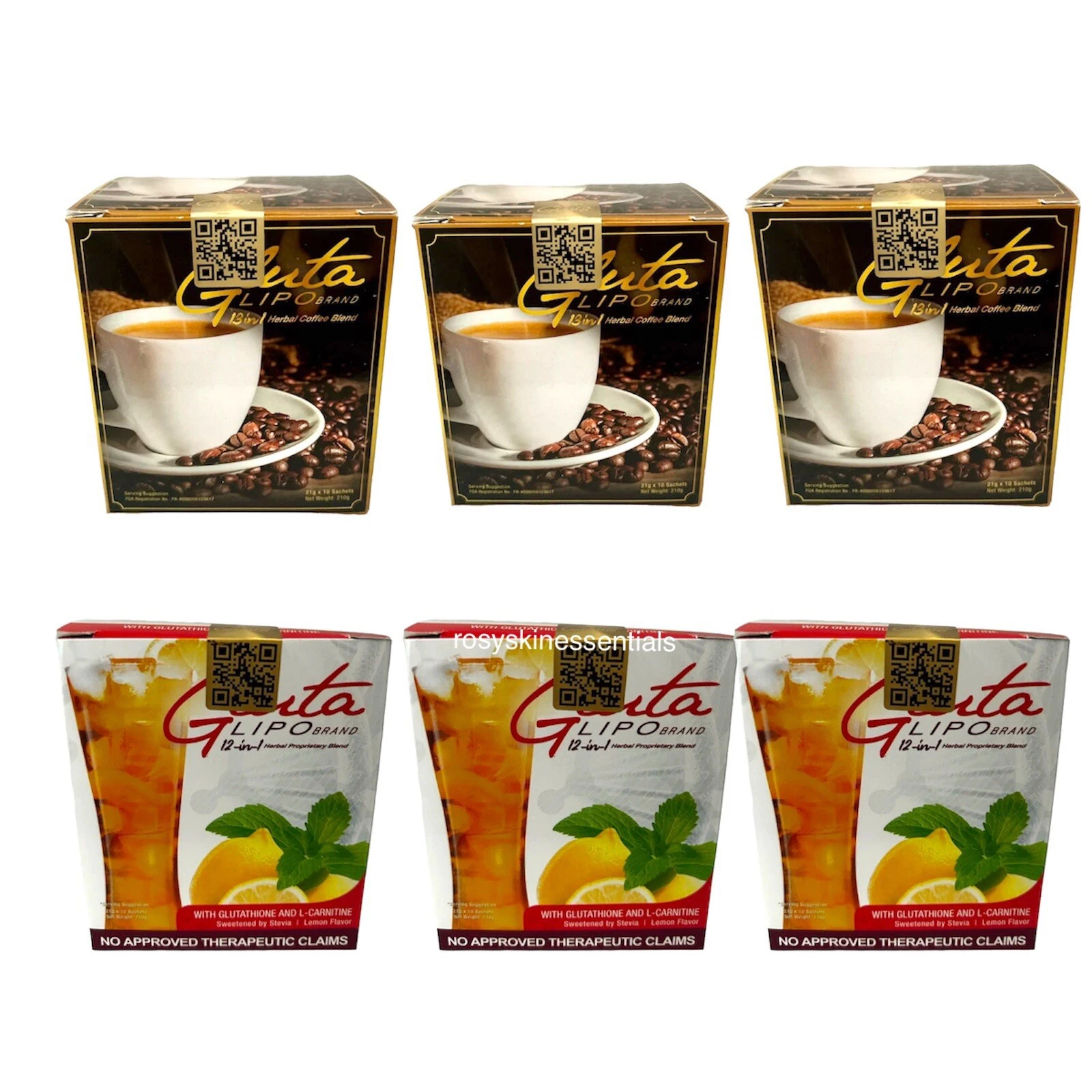 GlutaLipo Gluta Lipo Coffee & Juice Bundle - 6 BOXES BUNDLE