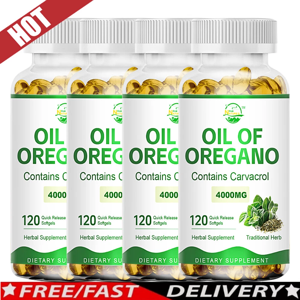 Oregano Oil 4000mg Softgels Capsules Caps Pills Contains Carvacrol Immue Support