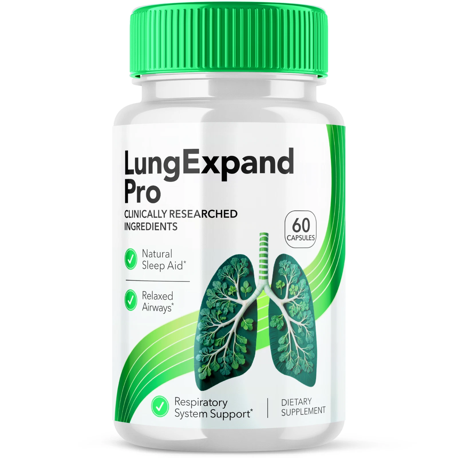 Sistema respiratorio clínicamente investigado Lung Expand Pro soporte de vías respiratorias 60 cápsulas