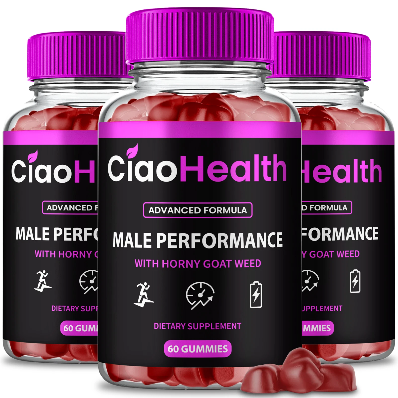 (3 Pack) Ciao Health Full Spectrum Gummies, Ciao Health for Men, ed Gummy