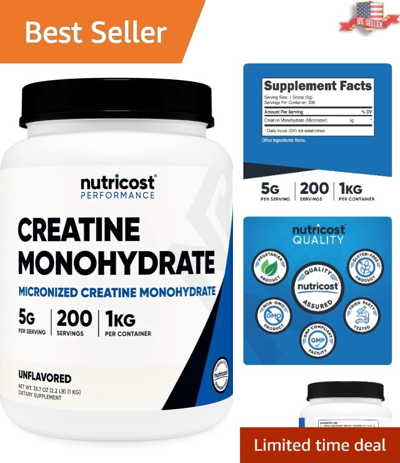 Muscle Growth Success: 5g Creatine Monohydrate Powder 1 KG - Pure Formula