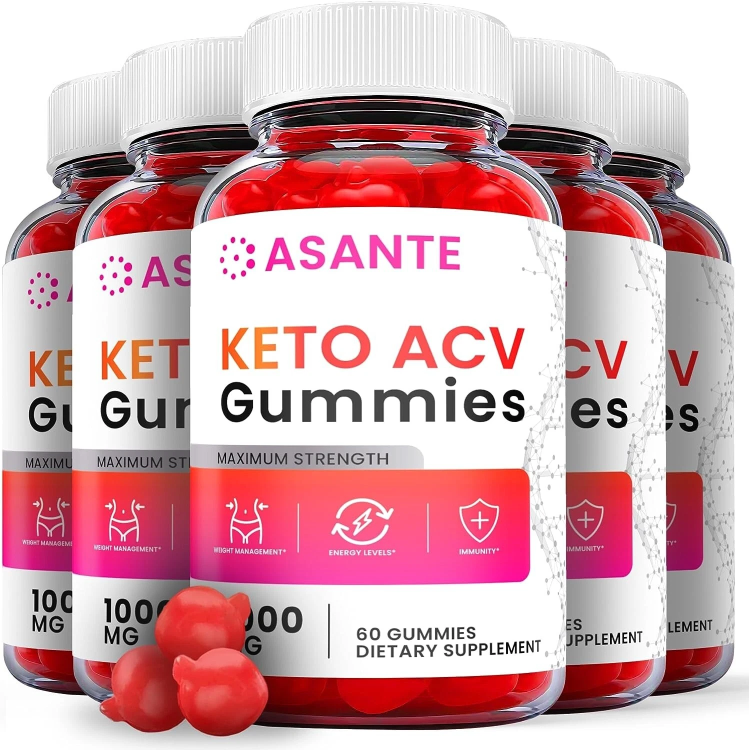 Asante Keto Gummies - Asante Keto ACV Gummies For Weight Loss, Vegan (5 Pack)