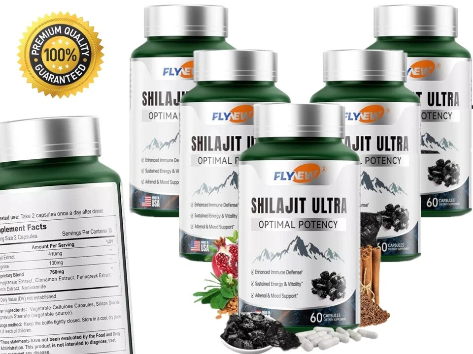 Flynew Shilajit Ultra Optimal Potency, Energy& Shilajit L-arginine！