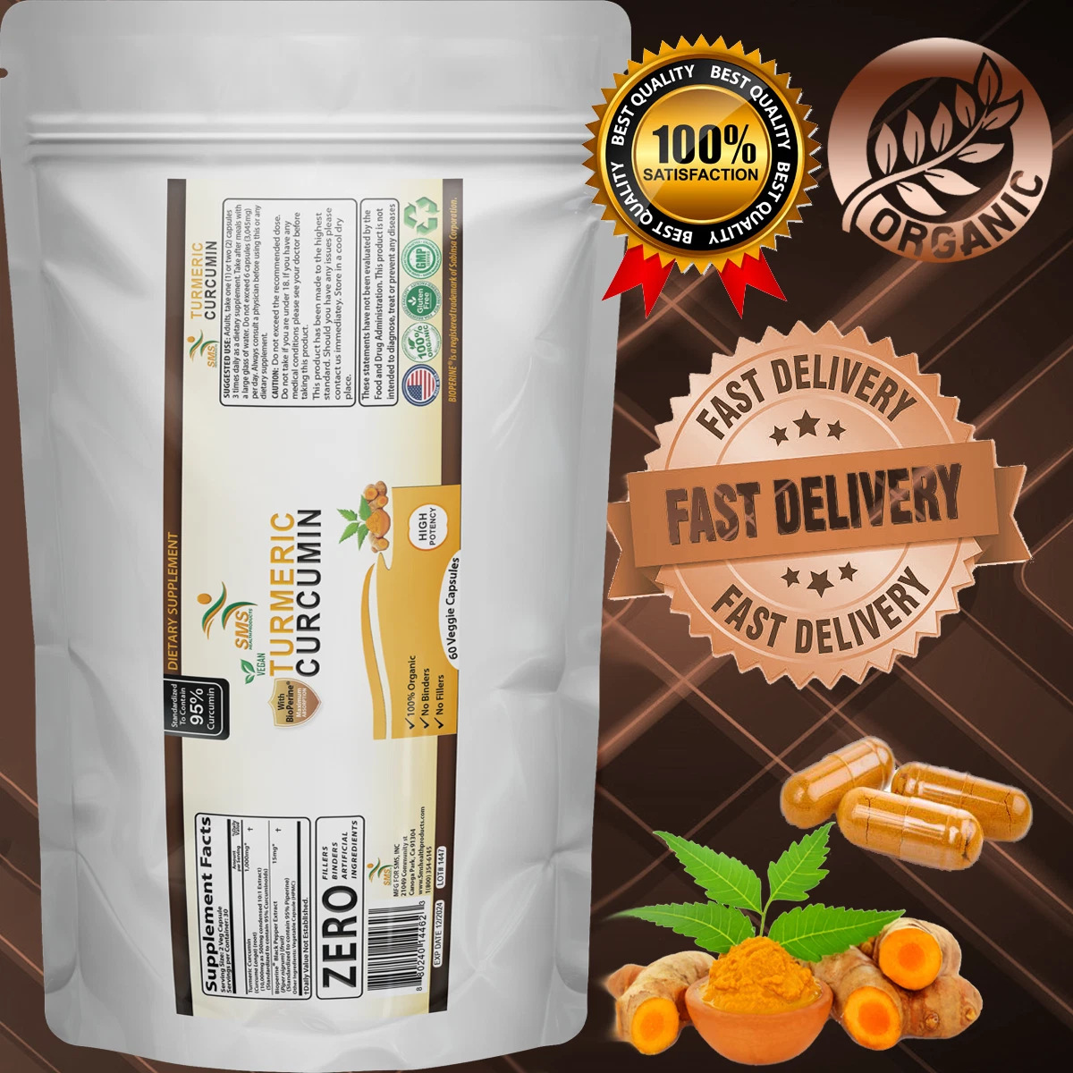 TURMERIC BLACK PEPPER 95% CURCUMIN TUMERIC 10,000mg EXTRACT CAPSULES ANTIOXIDANT