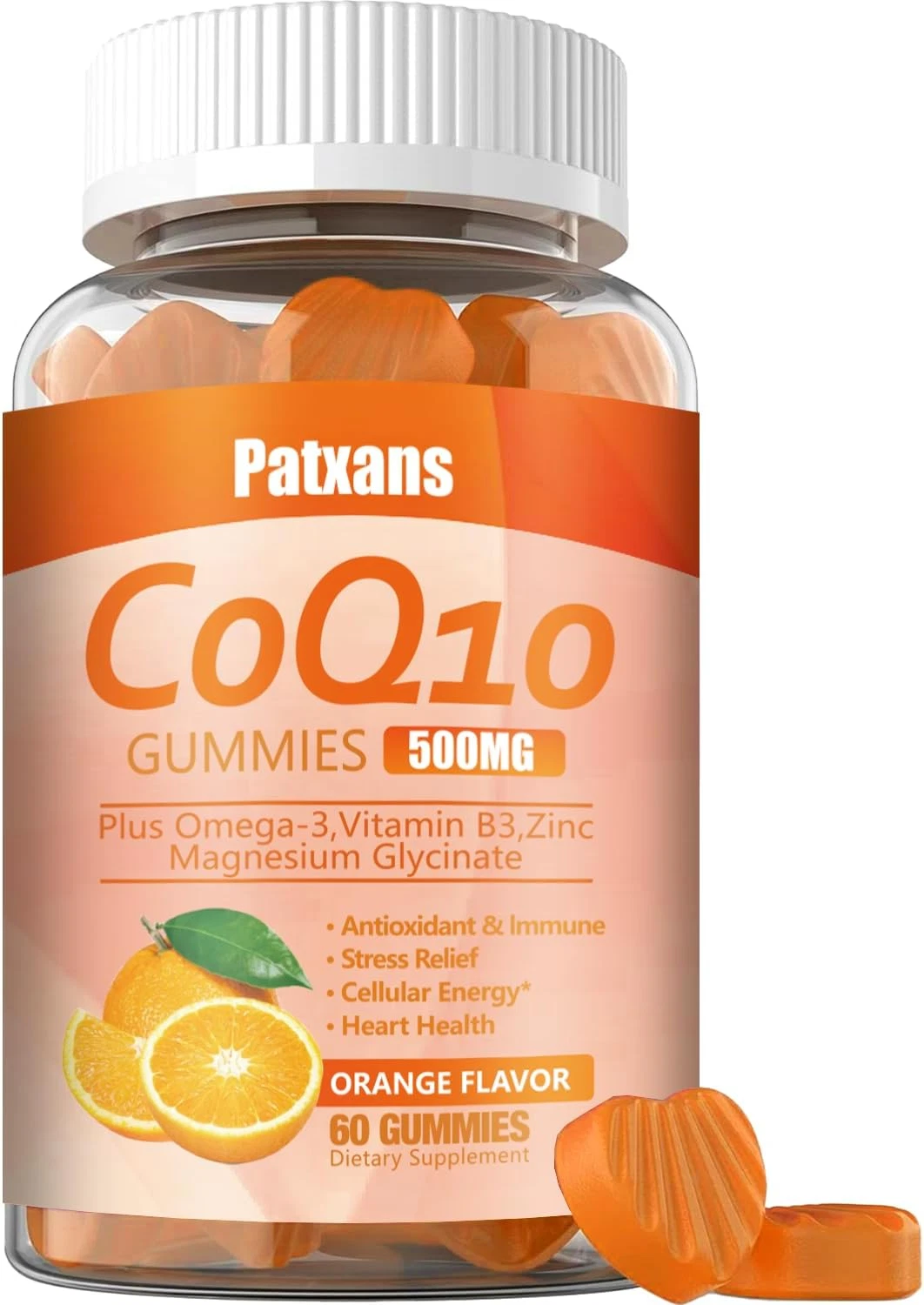 1 Pack 500MG Coq10 Supplement Gummies, Omega-3, Magnesium, Vitamin B3, Zinc, Ult