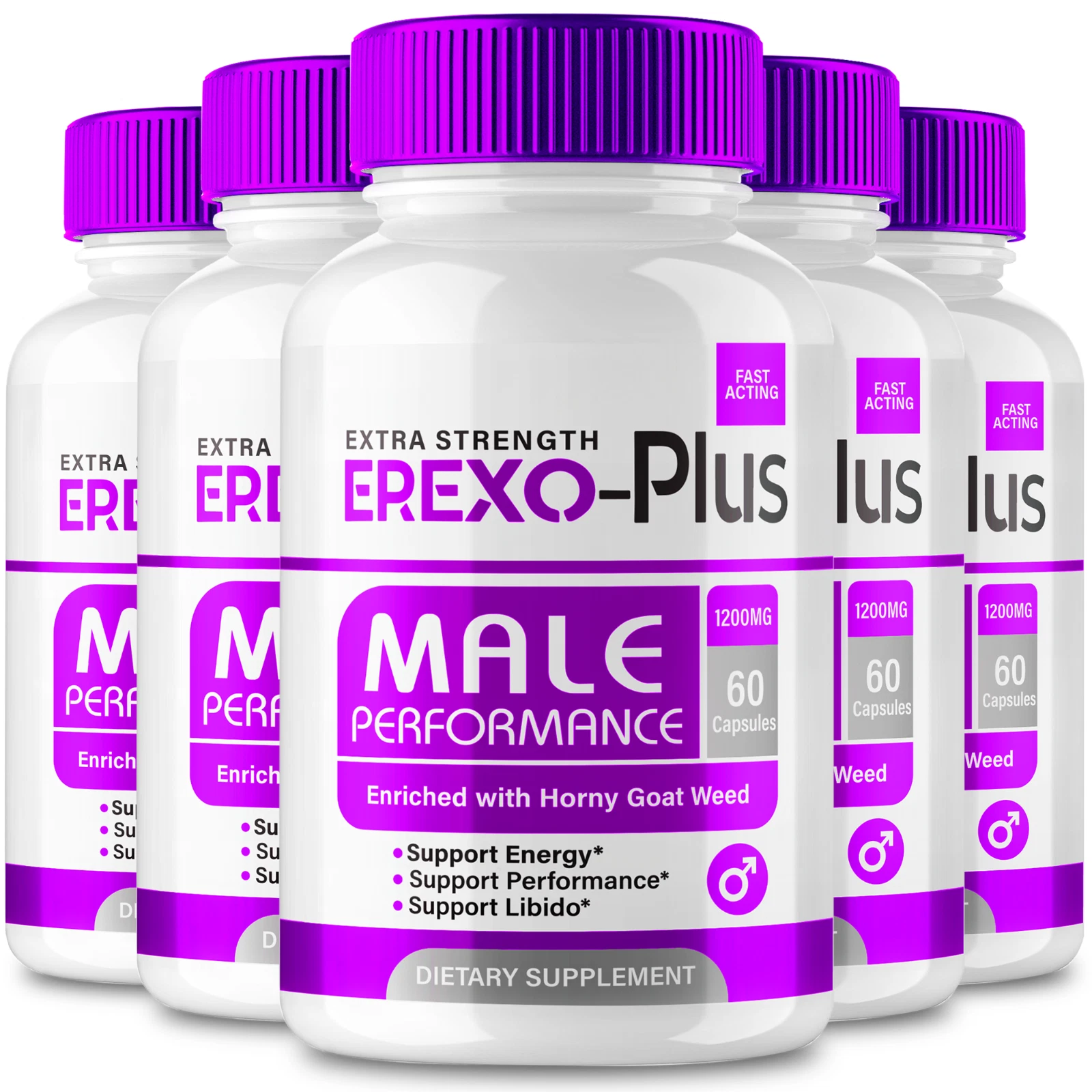 (5 Pack) Erexo-Plus Capsules, ErexoPlus Men Dietary Support Pills (300 Capsules)