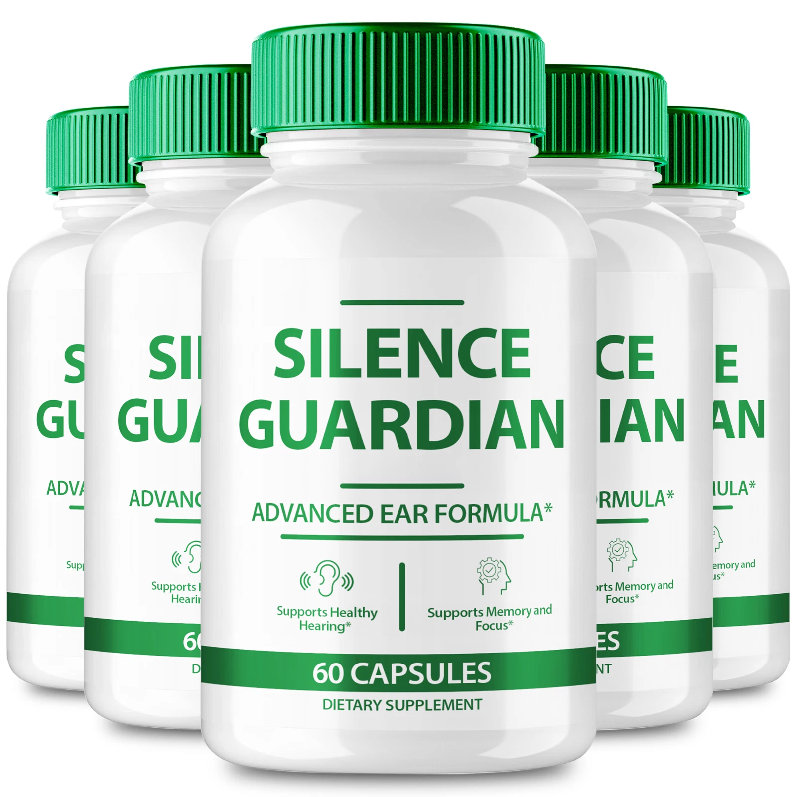 (5 pack) Silence Guardian for Tinnitus - Hearing Ringing Relief Support Pills