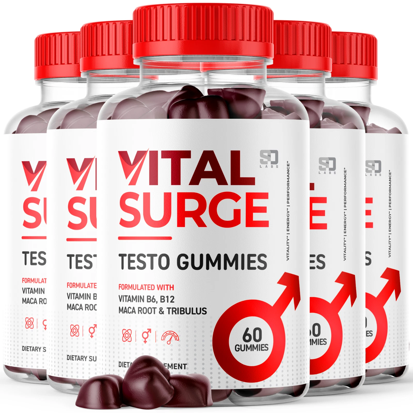 Vital Surge Gummies Supports Performance and Boosts Energy - 5 Pack
