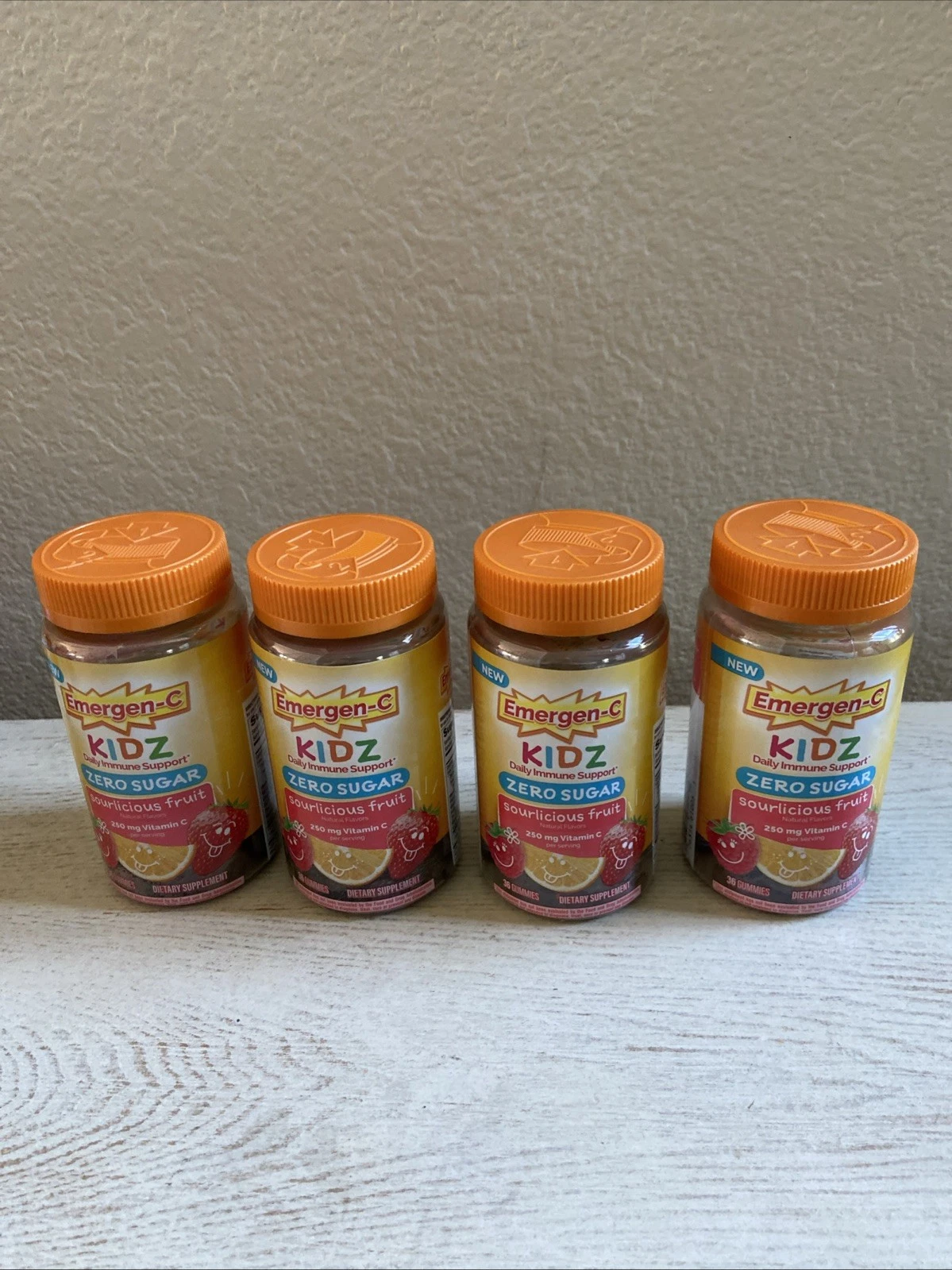 Qty 4 Emergen-C Kidz Immune Sourlicious Fruit Gummies Vitamins 36 EXP 10/25