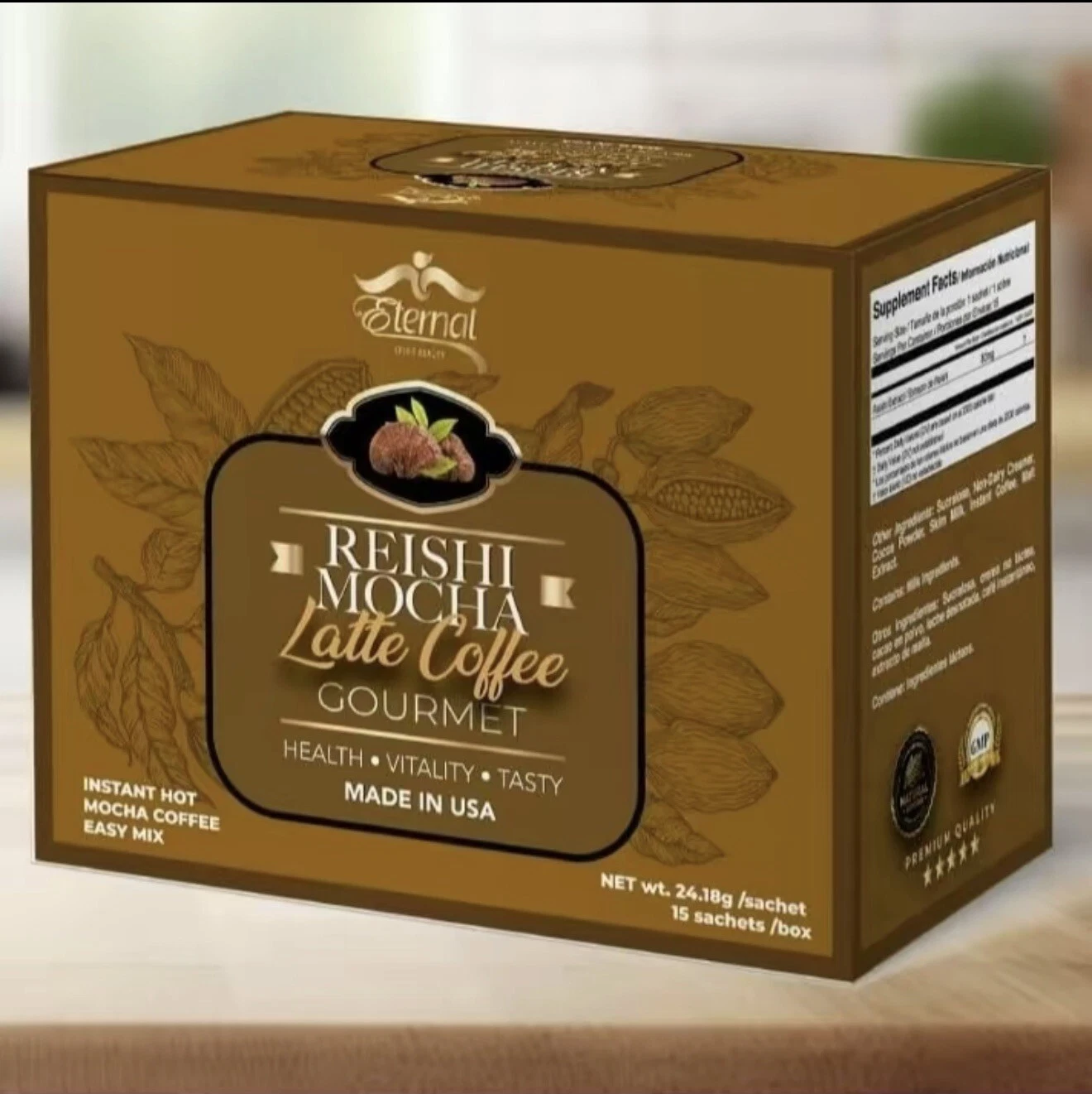 (USA SELLER)Eternal New Reishi Mocha Latte Coffee Ganoderma, Mushroom, Healthy