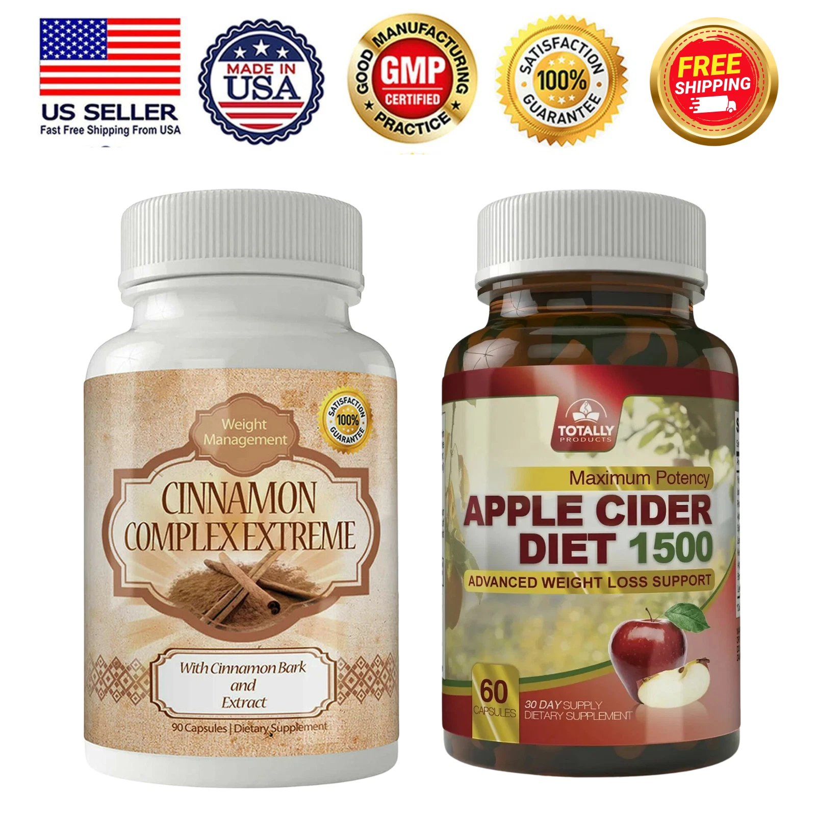 Cinnamon Bark Metabolism Booster Pill Apple Cider Vinegar Weight Loss Supplement
