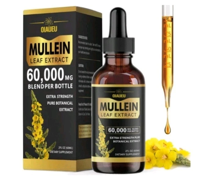 OIAUEU Mullein Drops for Lungs Natural Leaf Extract Respiratory Support Cleanse