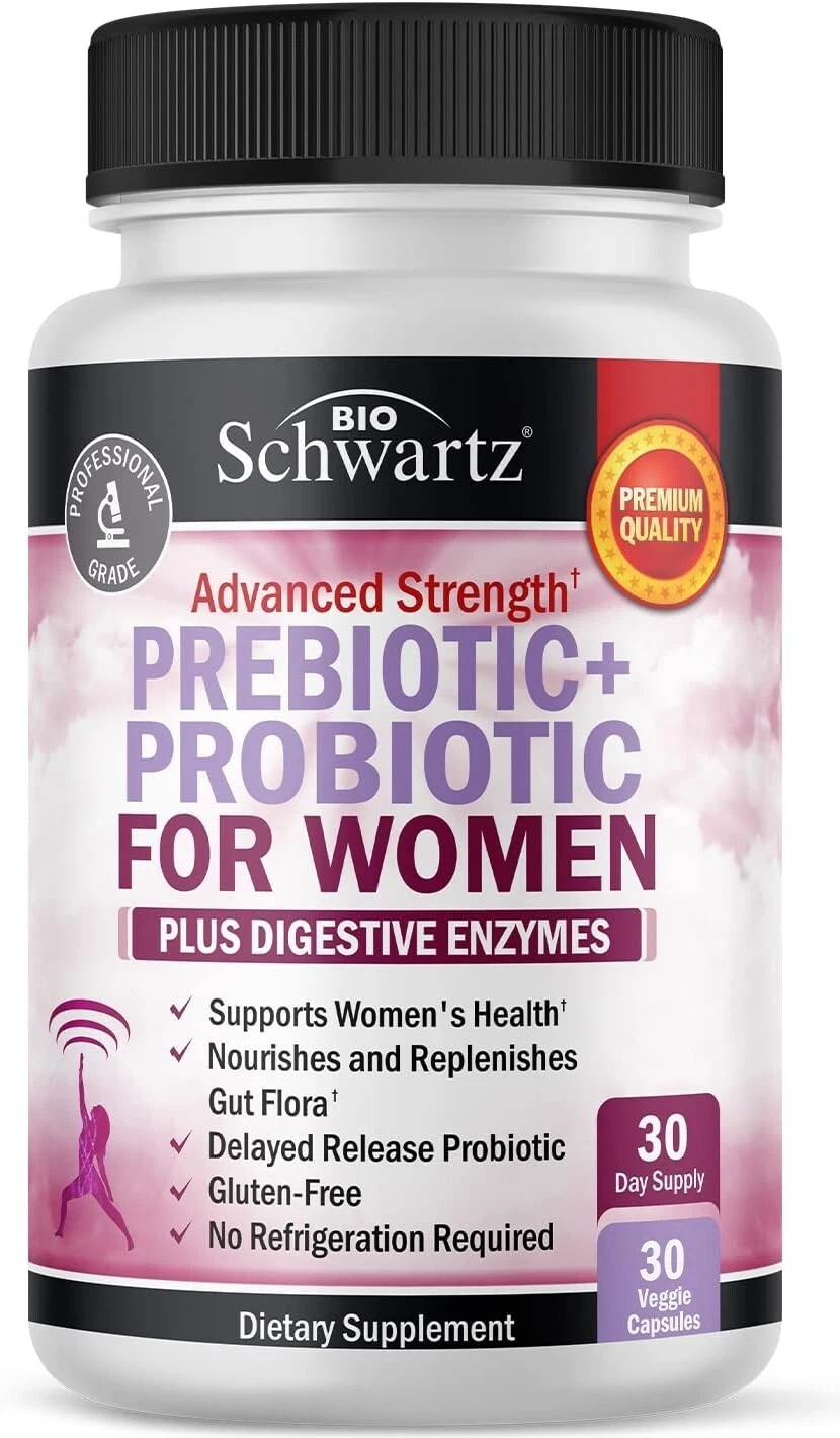 Prebiotics and Probiotics for Women for Gut, Vaginal Immune Health Support 30ct