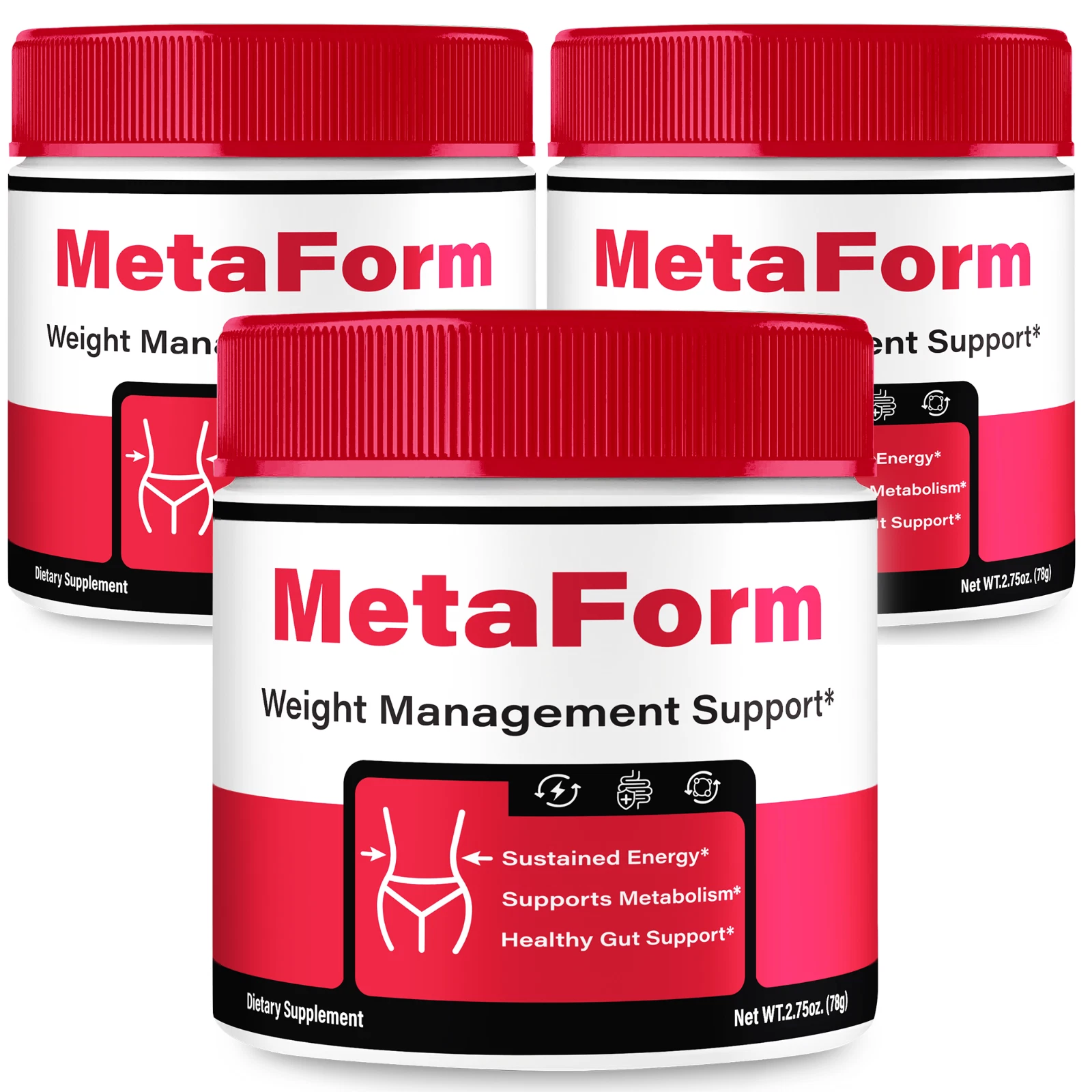 (3 Pack) MetaForm Powder, Advanced Weight Loss Powder for Energy & Fat Burning