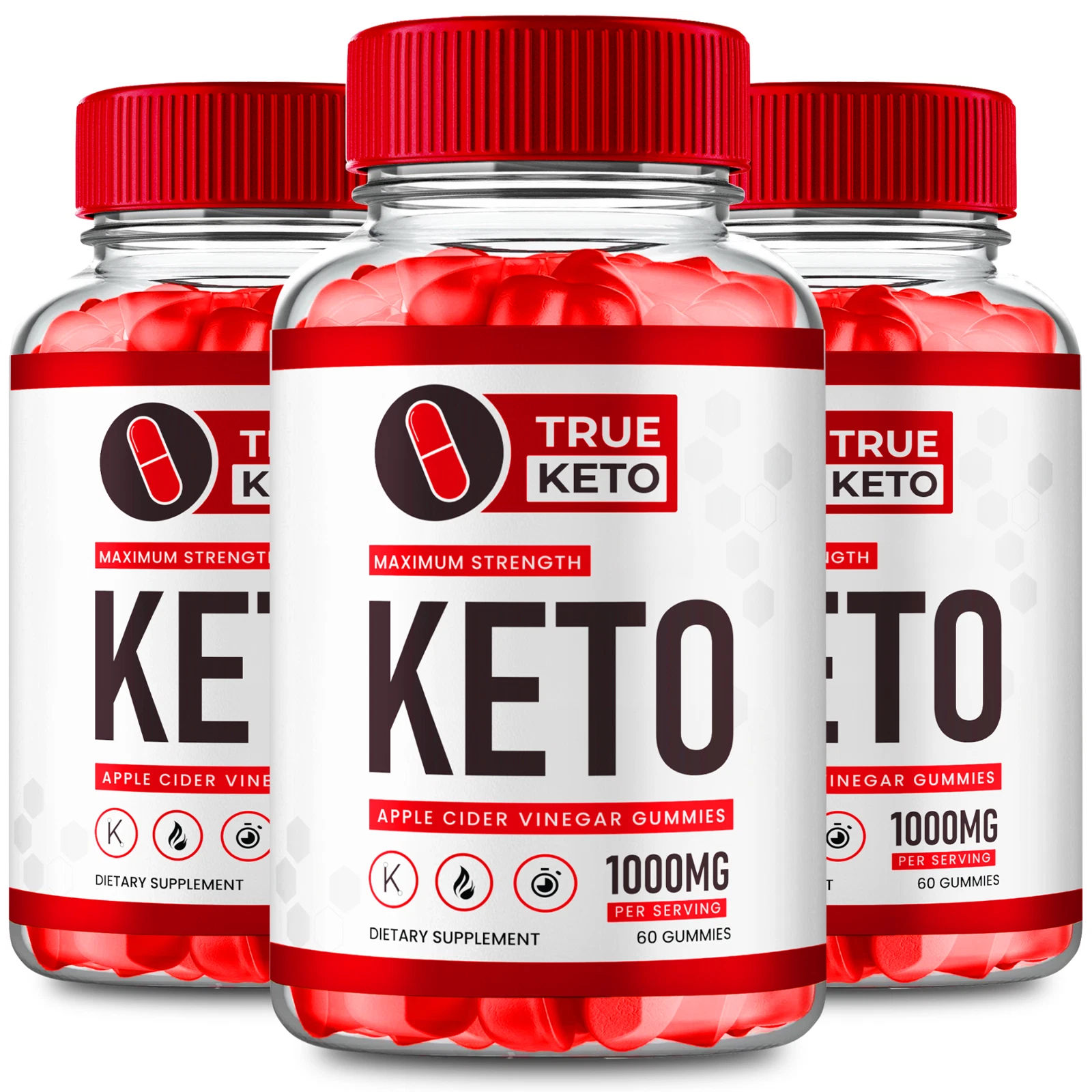 (3 Pack) True Keto ACV Gummies, TrueKeto Weight Management Gummies (180 Gummies)