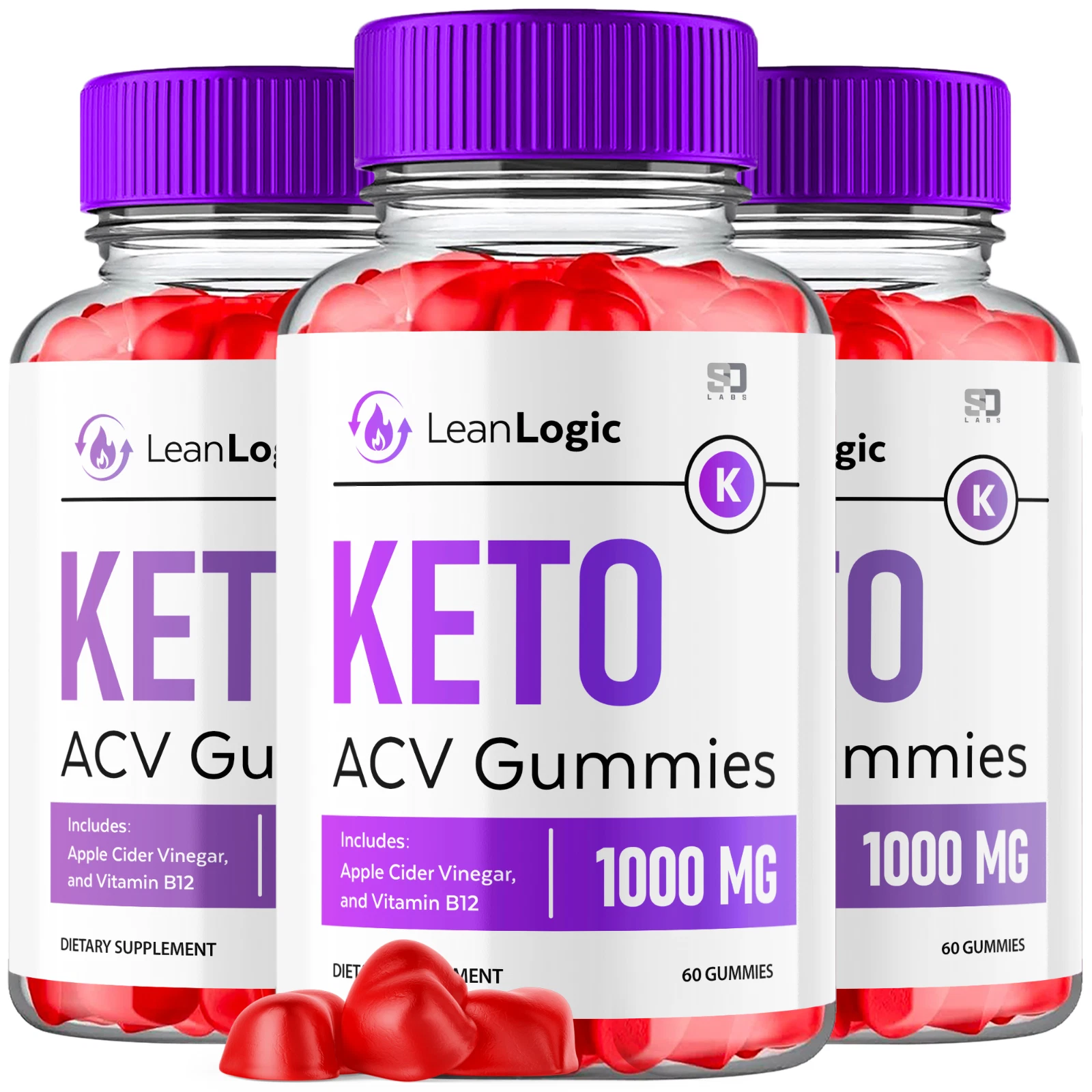 (3 Pack) Leanlogic ACV Keto Gummies, Lean Logic Keto Weight Loss (180 Gummies)
