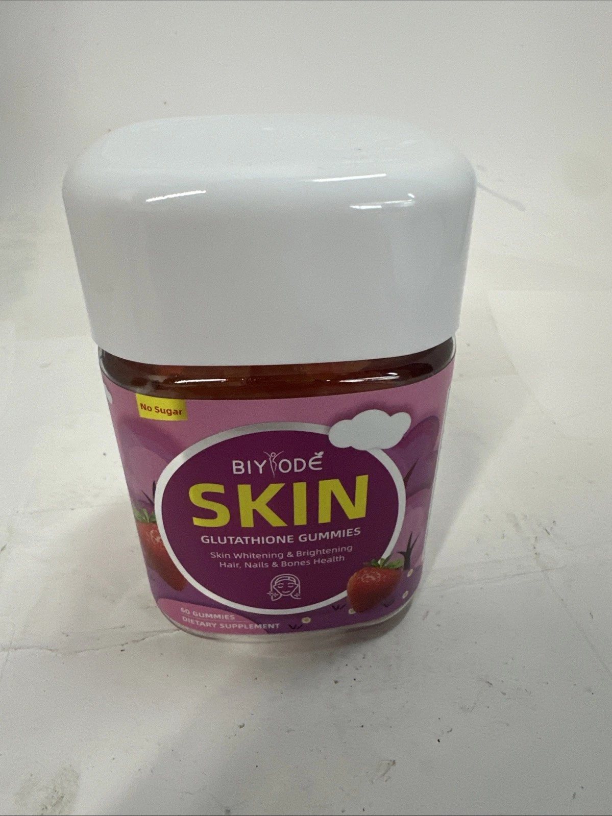 BIYODE Glutathione 60ct Vegan Skin Glow with Biotin L-Glutathione BB08/26