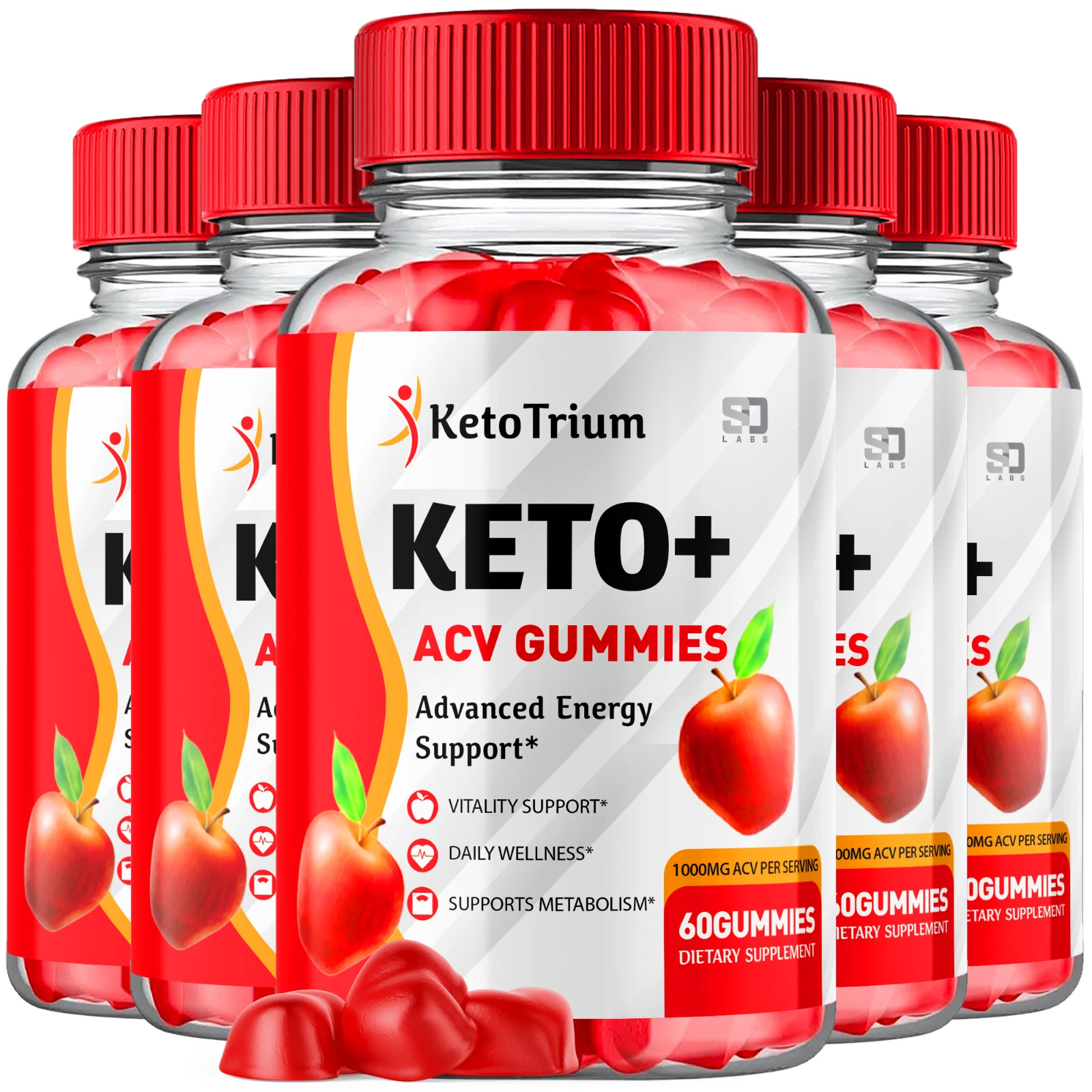 Keto Trium ACV Gummies - Control Appetite and Weight Management (5 Pack)