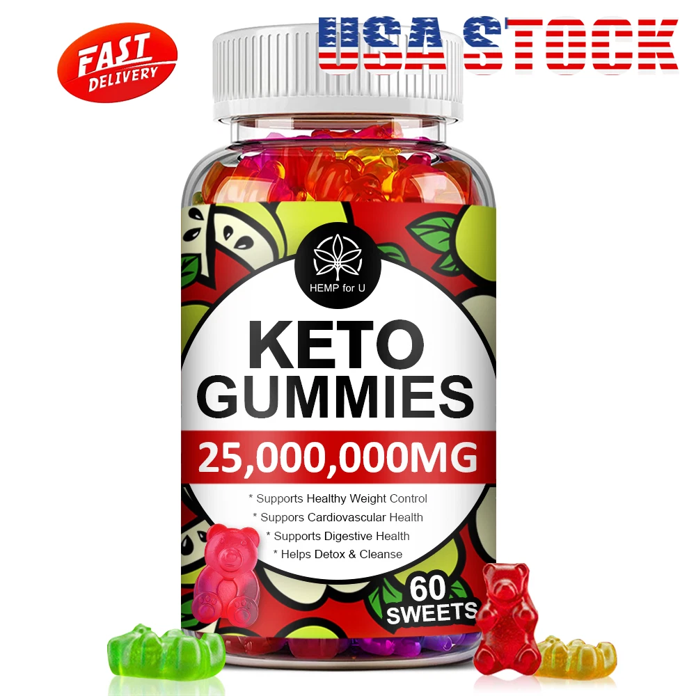 Keto Slimming Gummies 25,000,000mg Apple Cider Vinegar ACV Weight Loss 60 Gummy