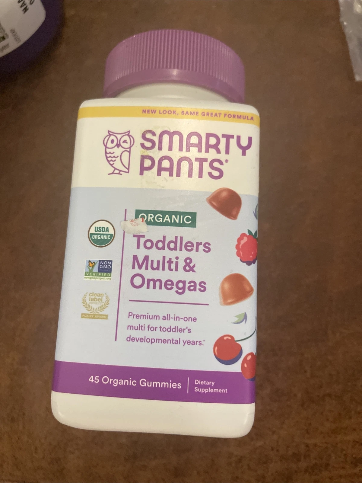 Smarty Pants Organics Toddler Formula Multivitamins 45 Veg Gummies New Omegas