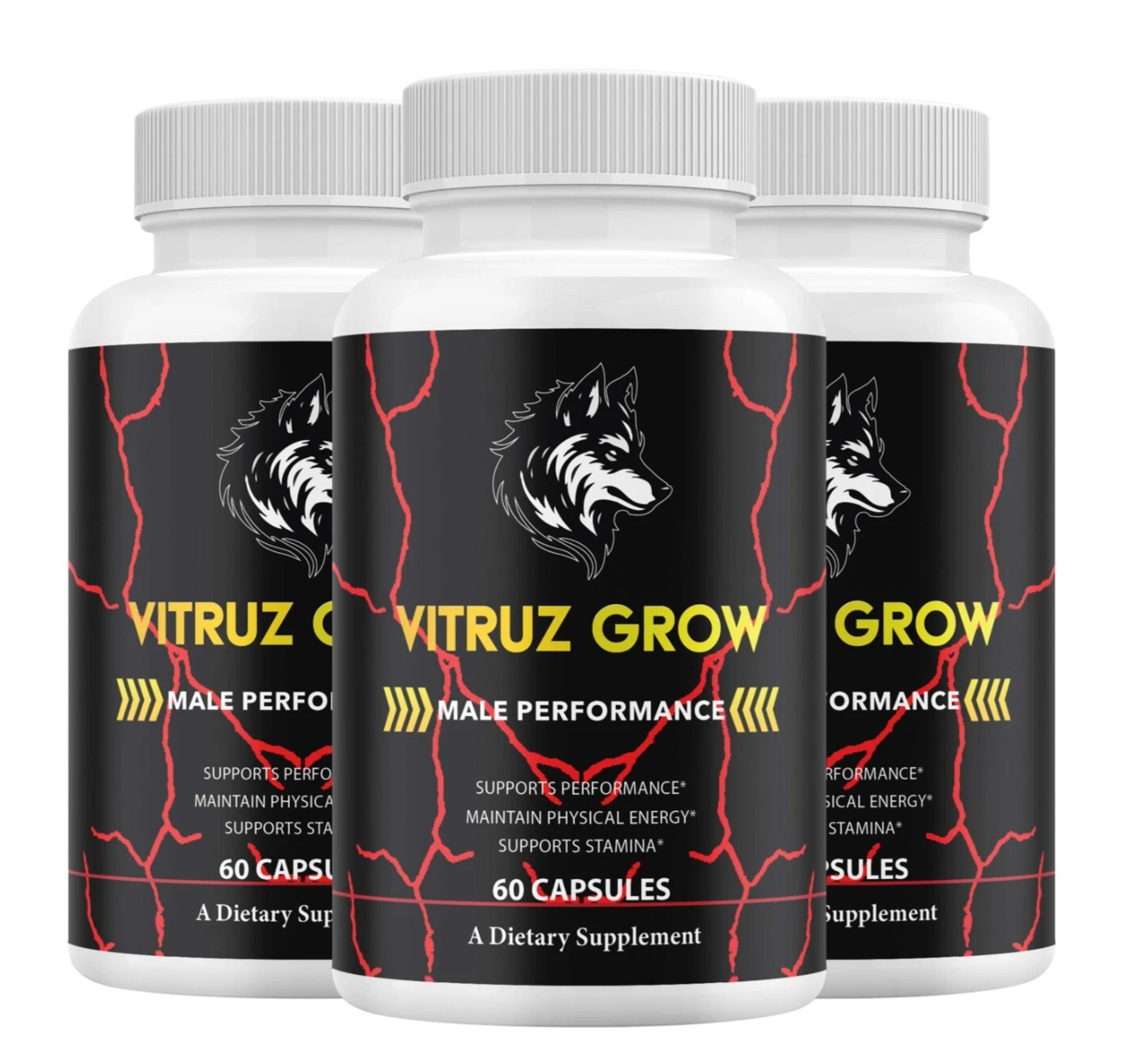 (3 Pack)Vitruz Grow Supplement,VitruzGrow Max Strength Male Performance Capsules