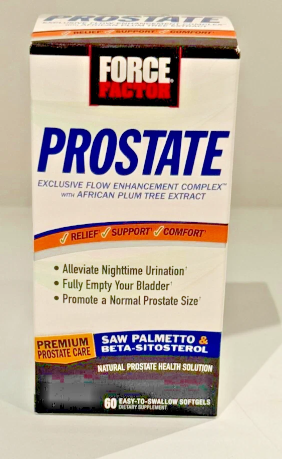 Force Factor Prostate 60ct Softgels – EXP 02/2026+ (New - Sealed)