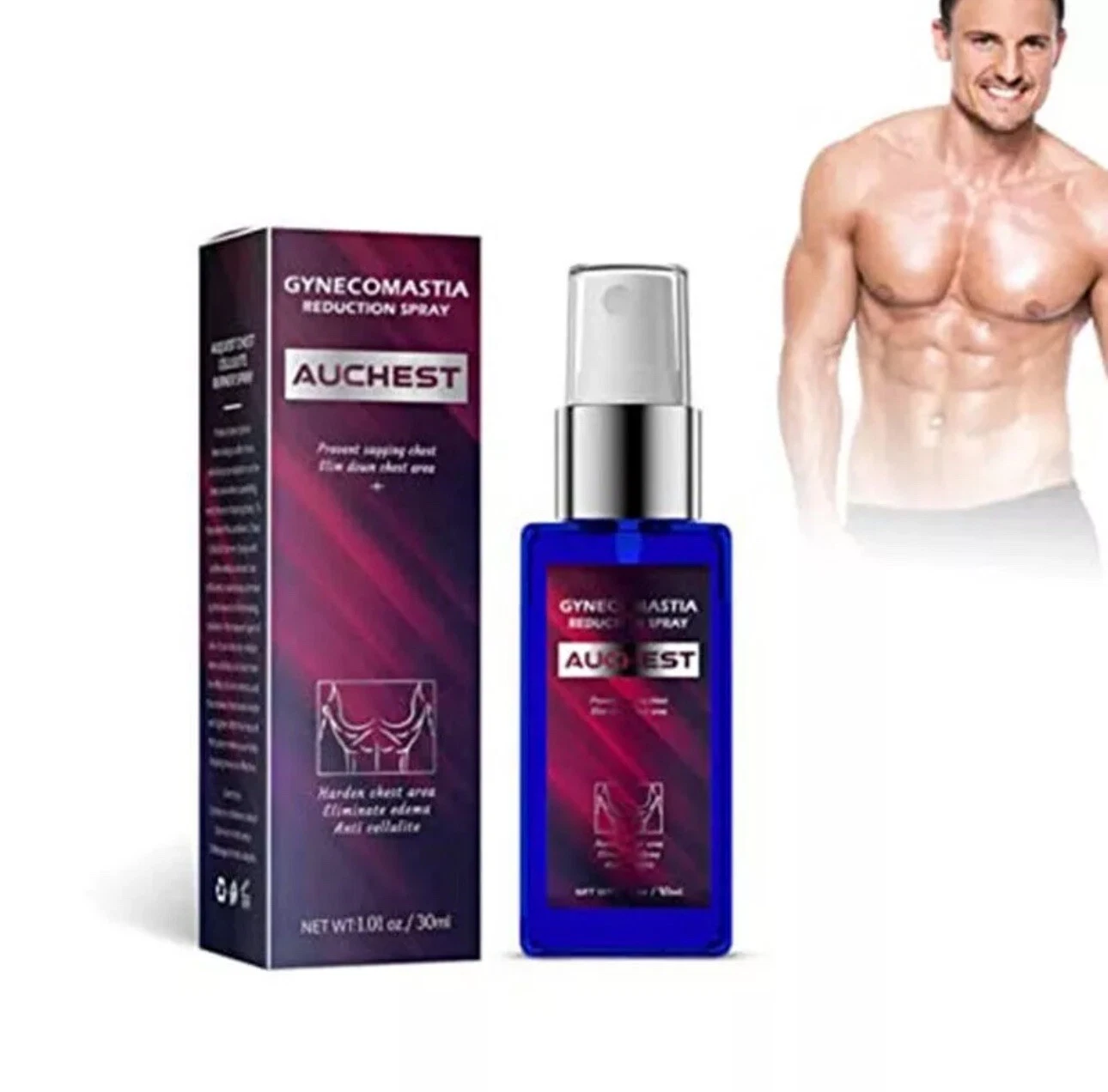 Gynecomastia Reduction Spray – Chest Firming & Fat Burner for Men – 30ML