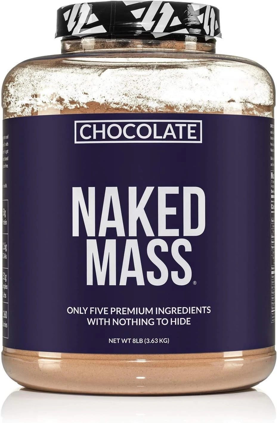 NAKED Chocolate Mass Gainer - All Natural Weight 8 Pound (Pack of 1)