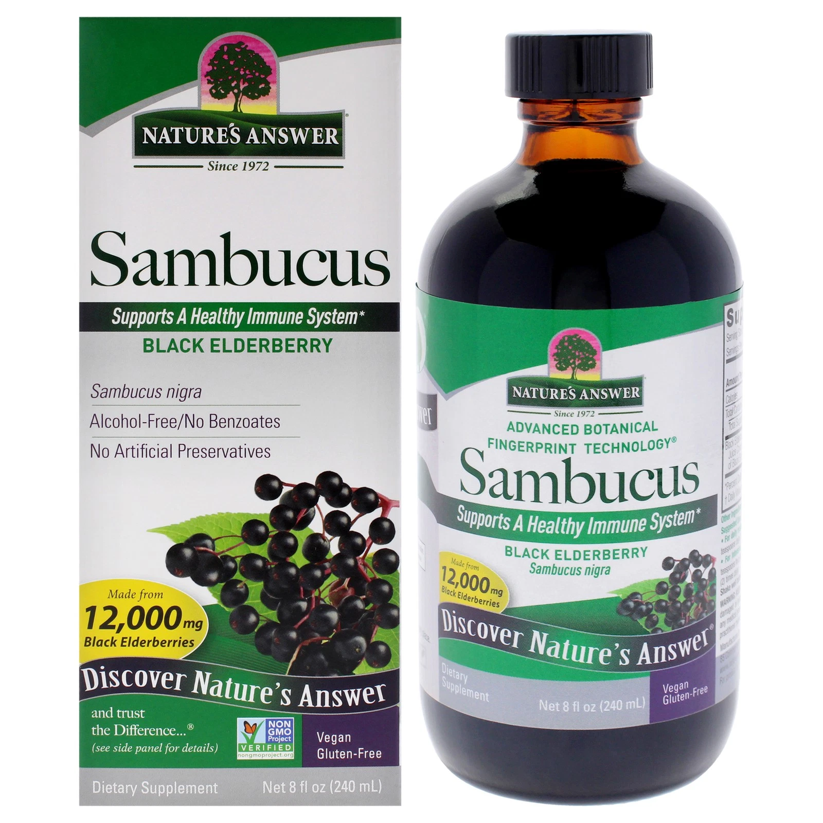 Sambucus - 12000mg by Natures Answer for Unisex - 8 oz Dietary Supplement