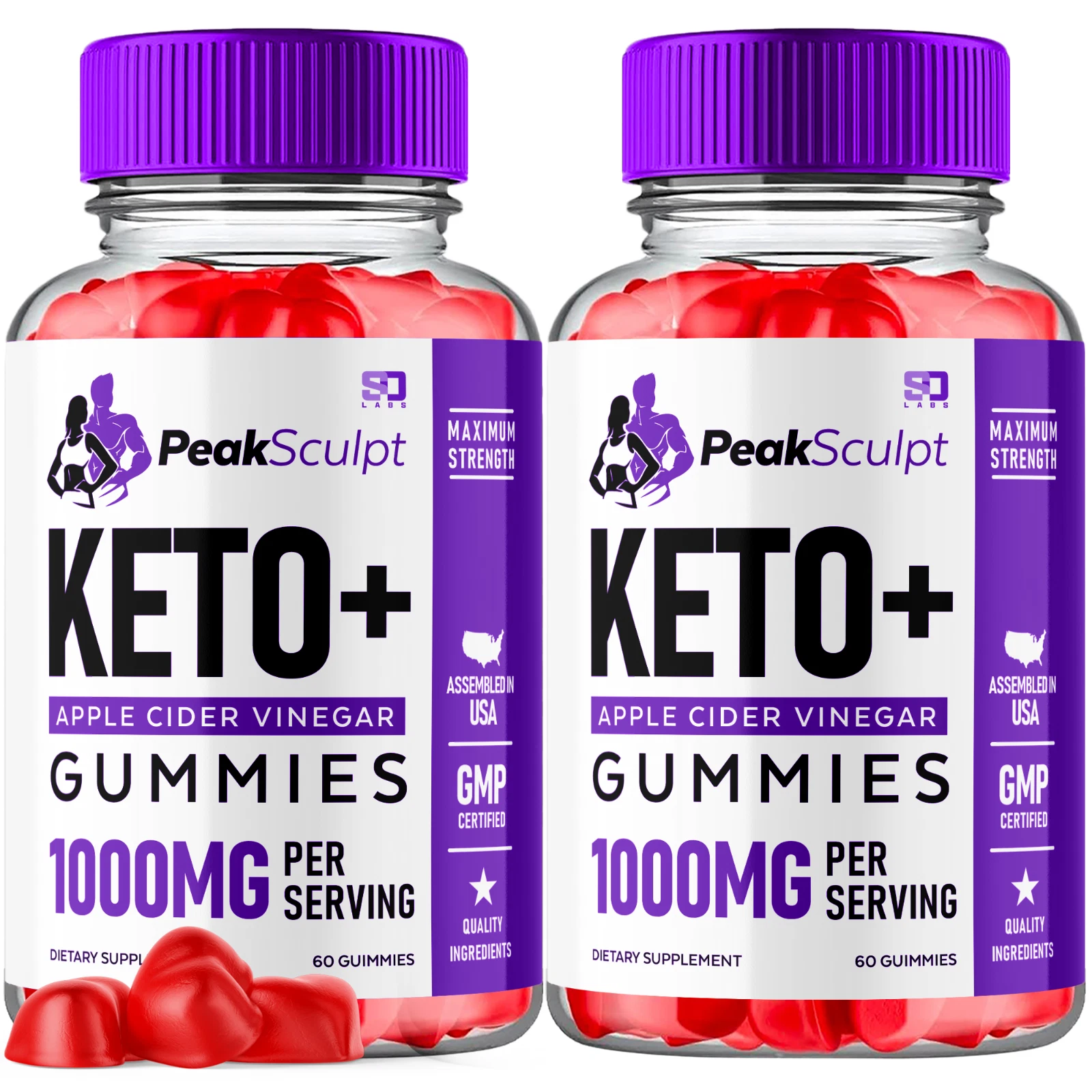 Peak Sculpt Keto ACV Gummies 1000MG Maximum Strength Formula 120 Gummies