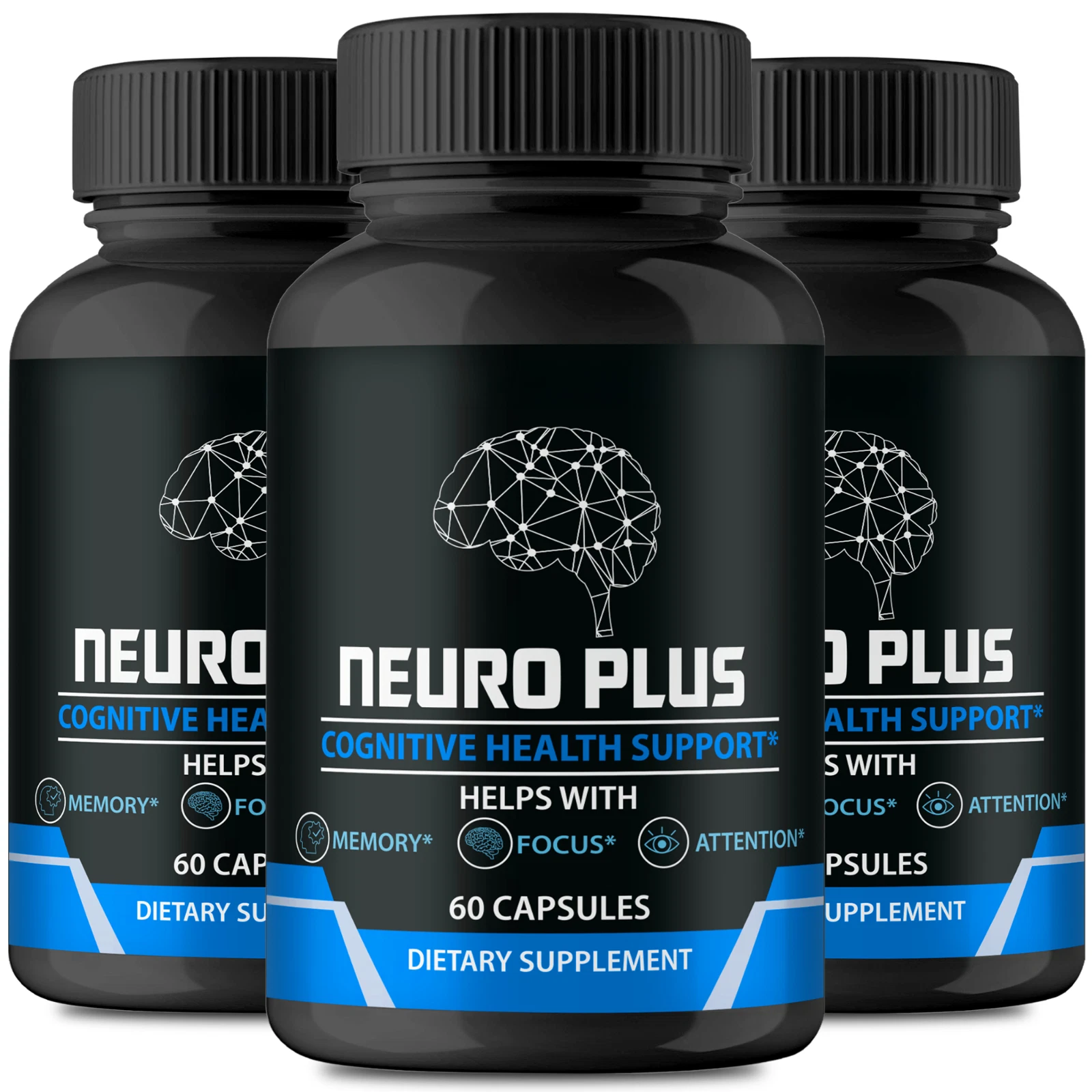 (3 Pack) Neuro Plus Brain & Focus Cognitive Pills to Improve Memory & Brain Fog