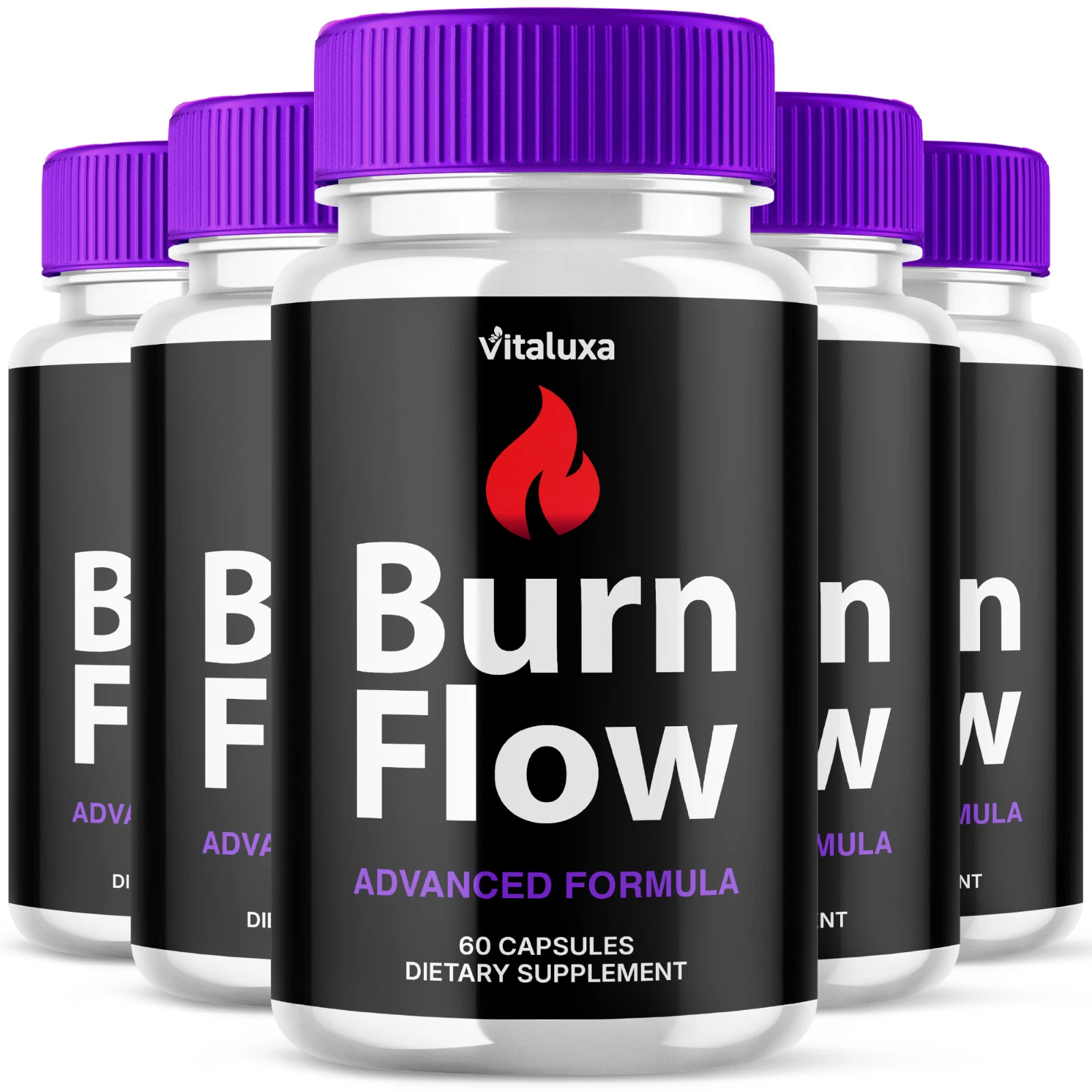 (5 Pack) BurnFlow Keto Capsules, Burn Flow Pills Advanced Formula (300 Capsules)