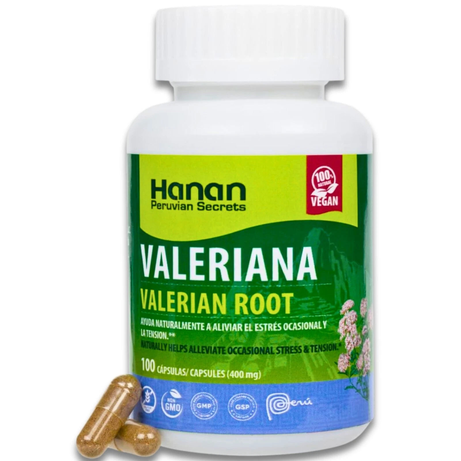 Valerian Root Capsules / Te de Valeriana for Better Sleep & Relaxation from Peru