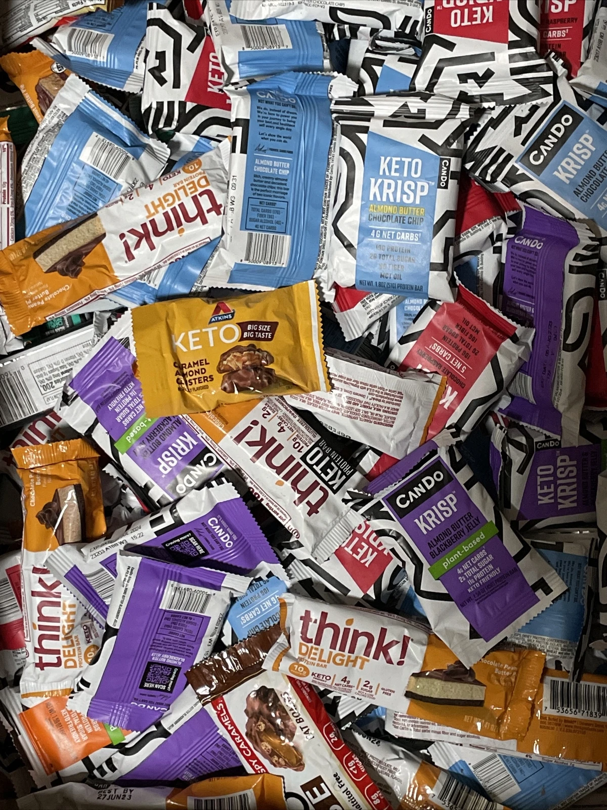 50 Random FLAVOR KETO Snack/low Protein Bars Free Shipping!