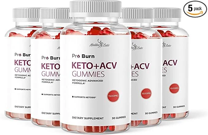 Pro Burn Keto ACV Gummies Weight Loss - 1500mg Ketosis Shark Gummies (5 Pack)