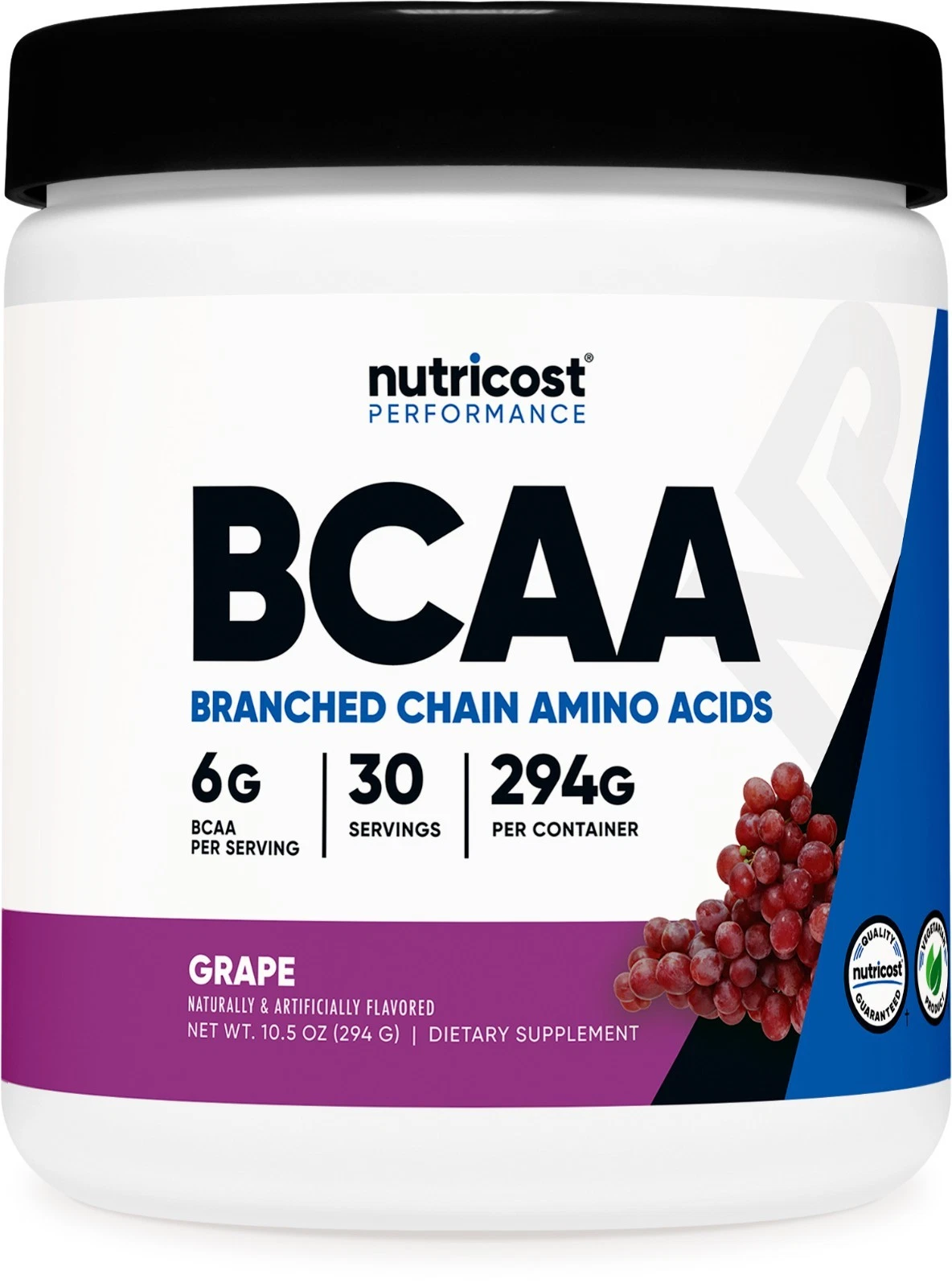 Nutricost BCAA 2:1:1 Powder (Grape) 30 Servings - 6G Per Serving
