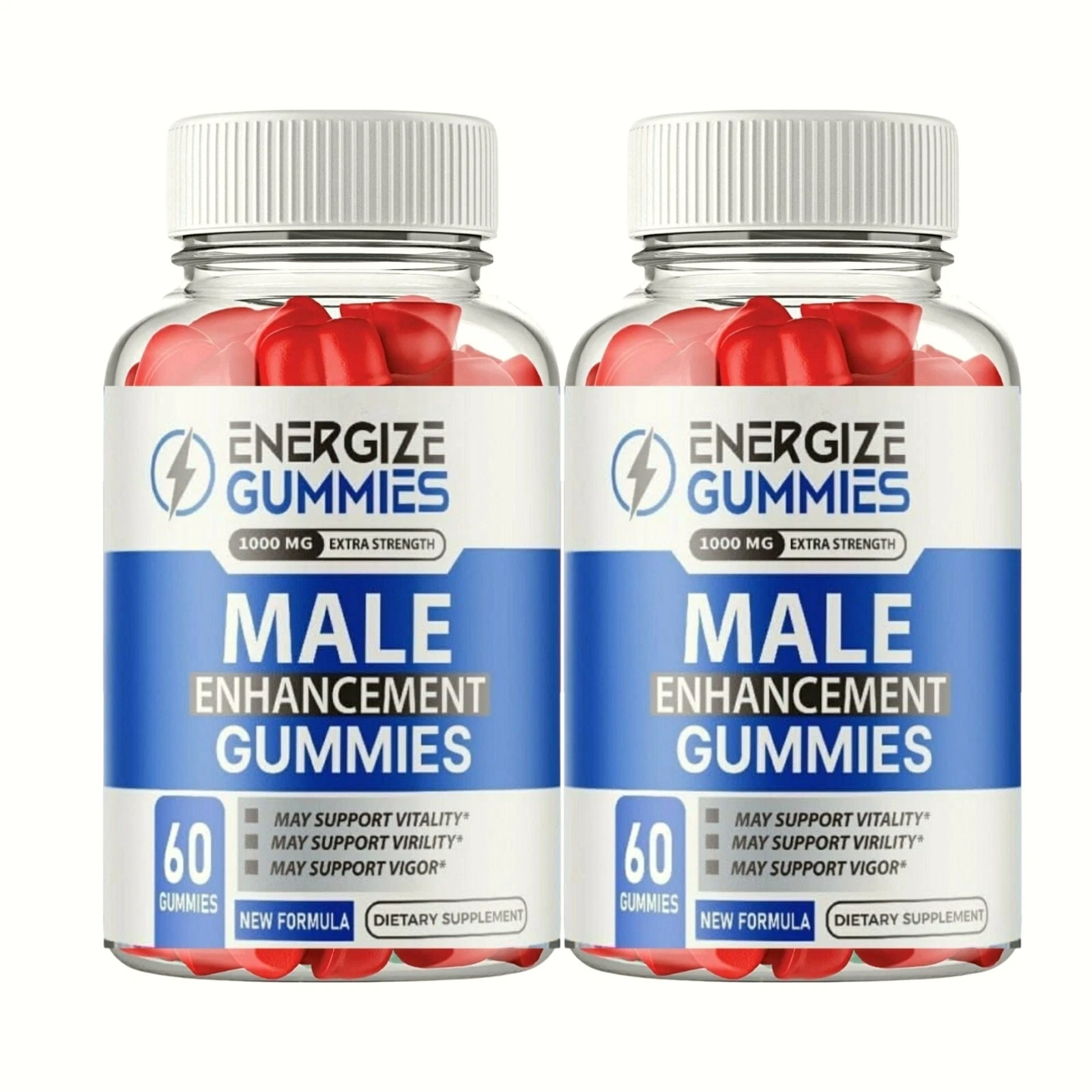 2-Pack Energize Male Gummies - Natural Enhancement Support For Men - 120 Gummies