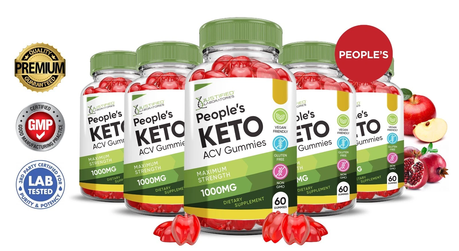 Peoples Keto ACV Gummies 1000MG Apple Cider Vinegar 300 Gummys
