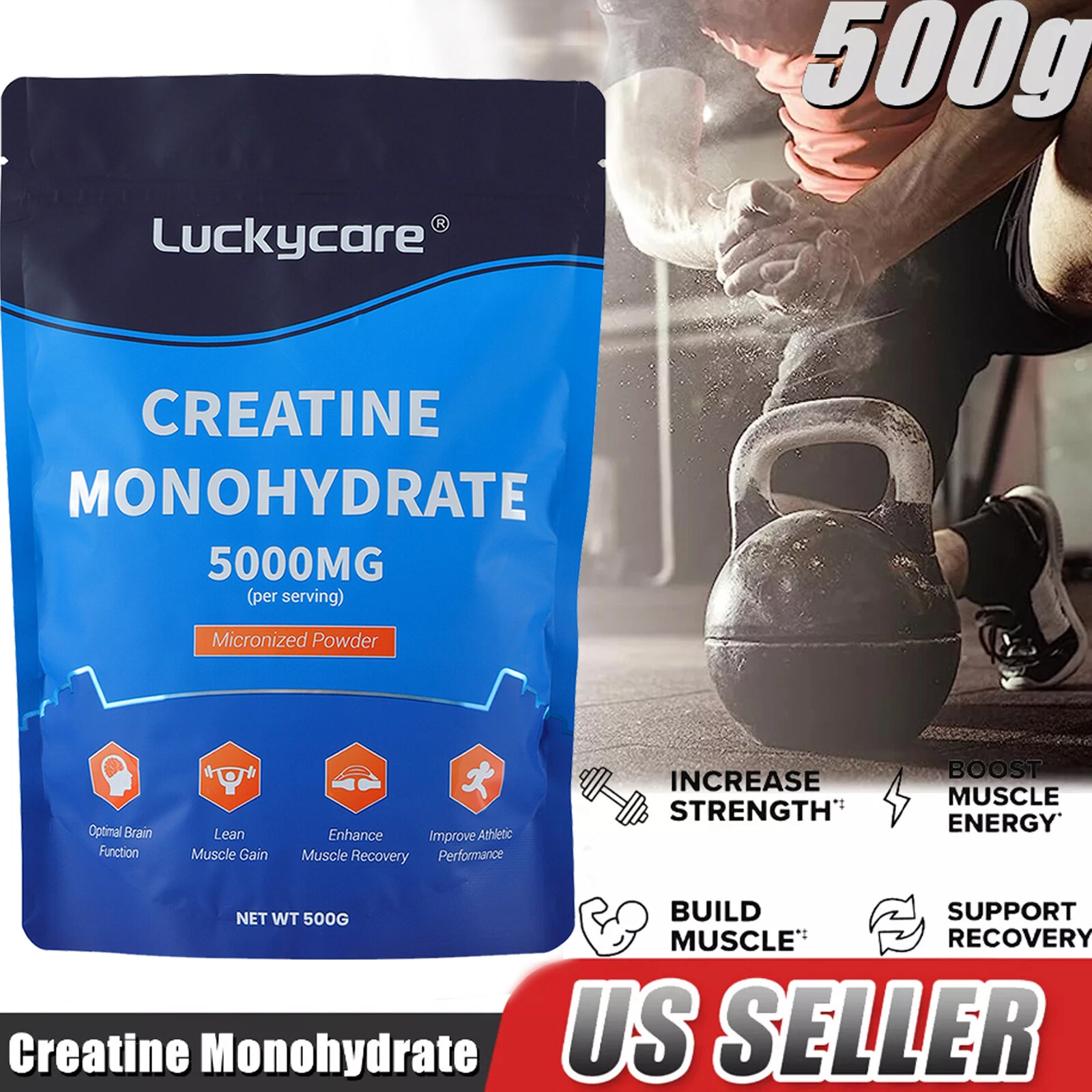 500G Creatine Monohydrate Micronized Creatine Powder Unflavored Fitness Sports