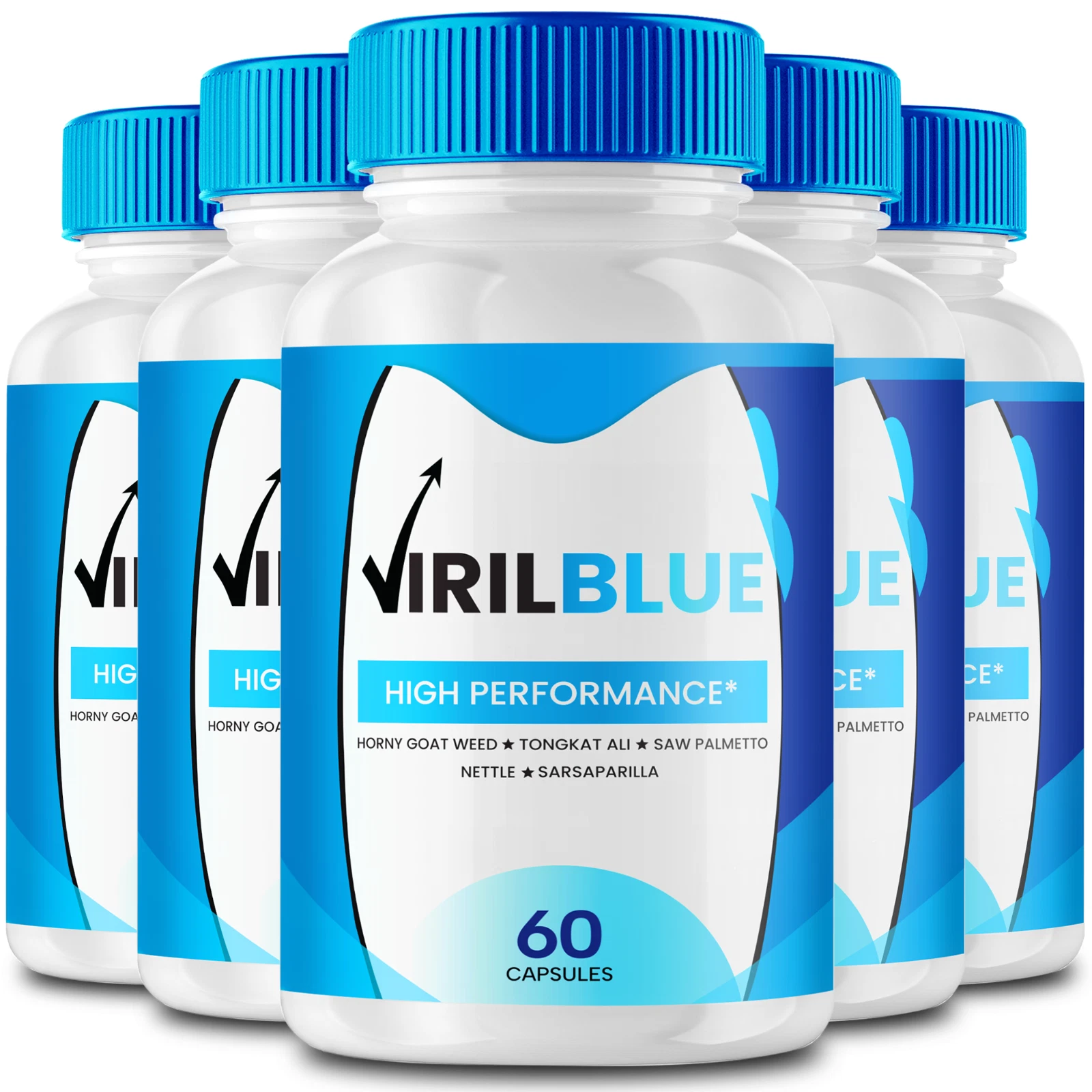 (5 Pack) VirilBlue Men Capsules, Male Health Pills to Boost Performance
