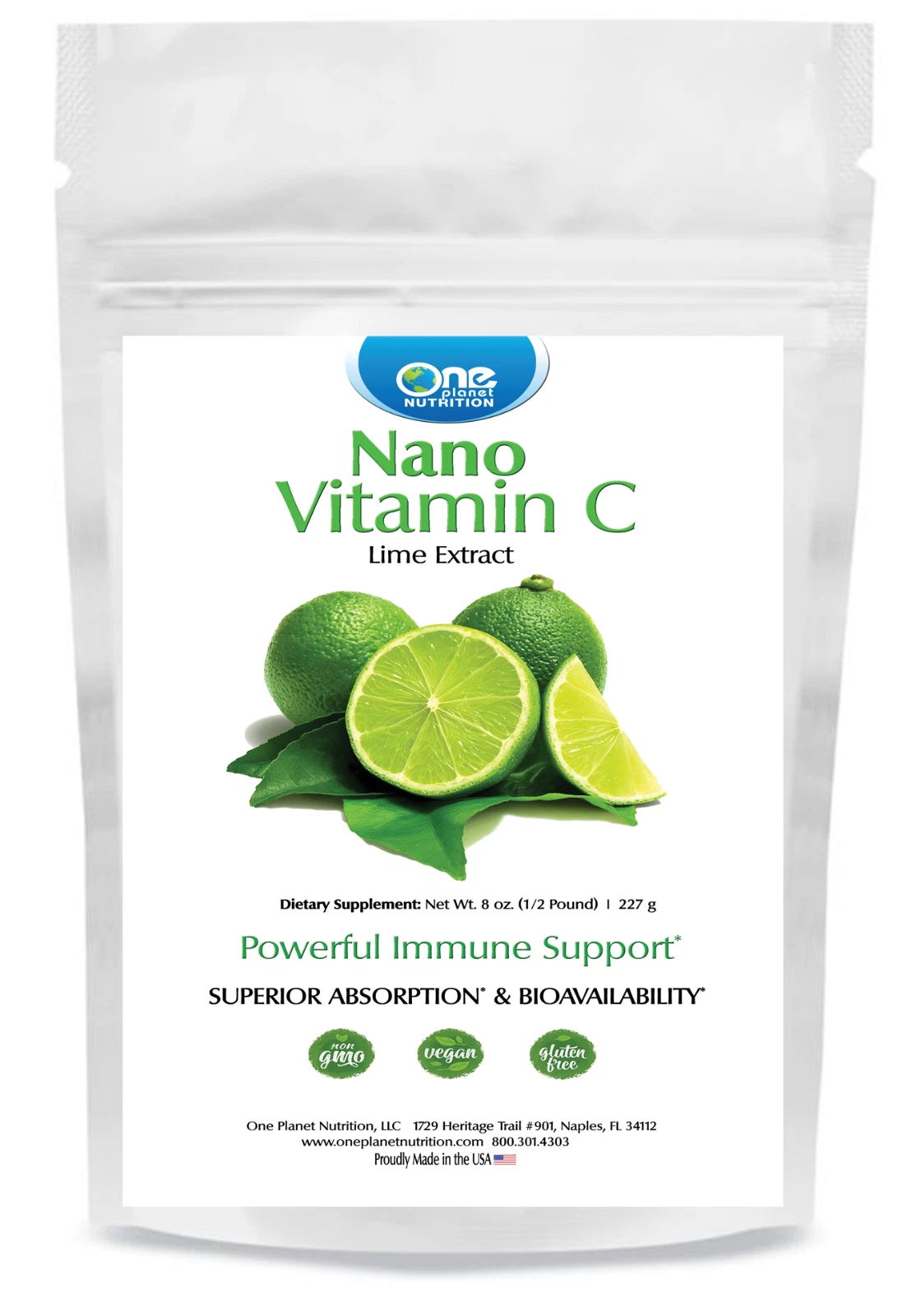 One Planet Nutrition Nano Vitamin C Powder - 8 oz (227 Servings)