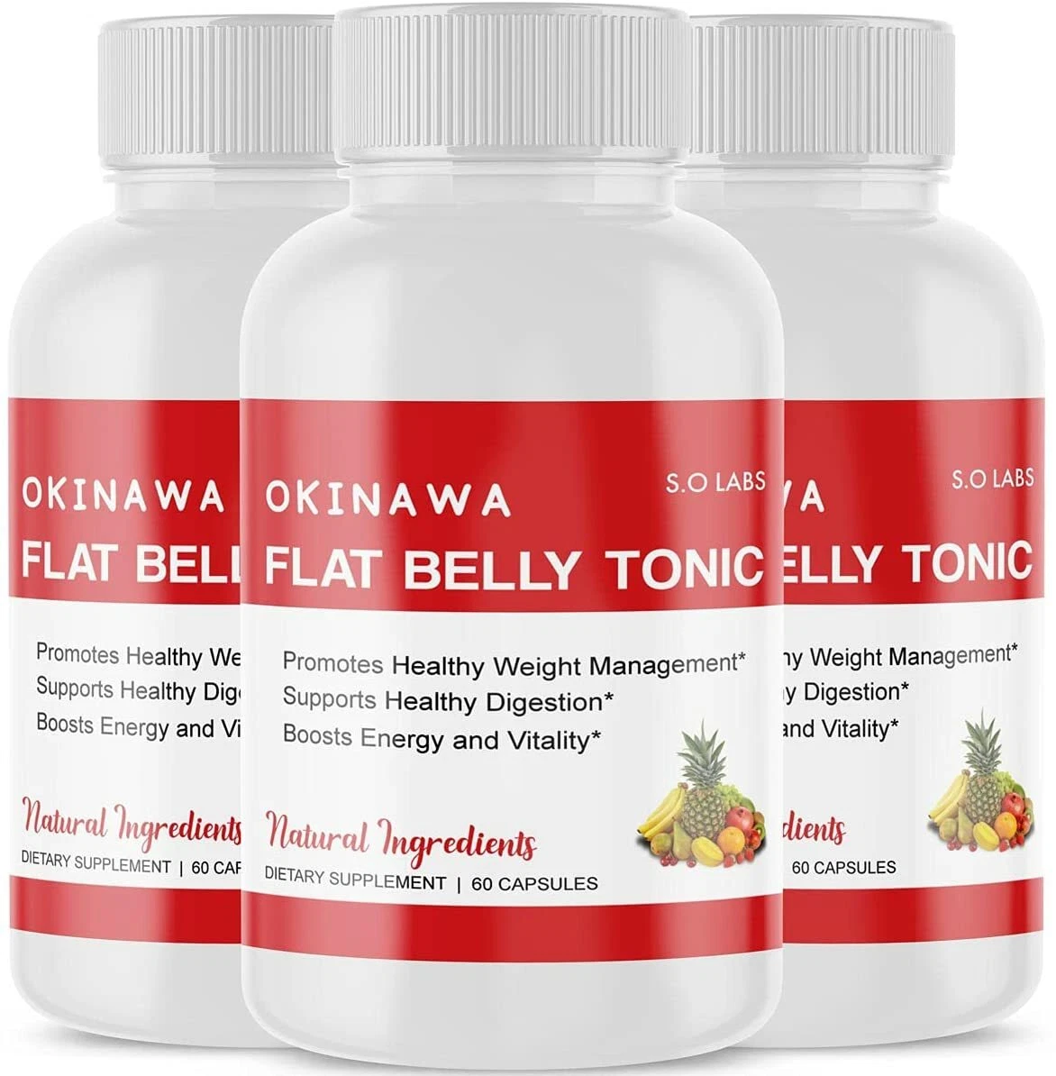 3-Okinawa Flat Belly Diet Pills,Weight Loss,Fat Burn,Appetite Control Supplement