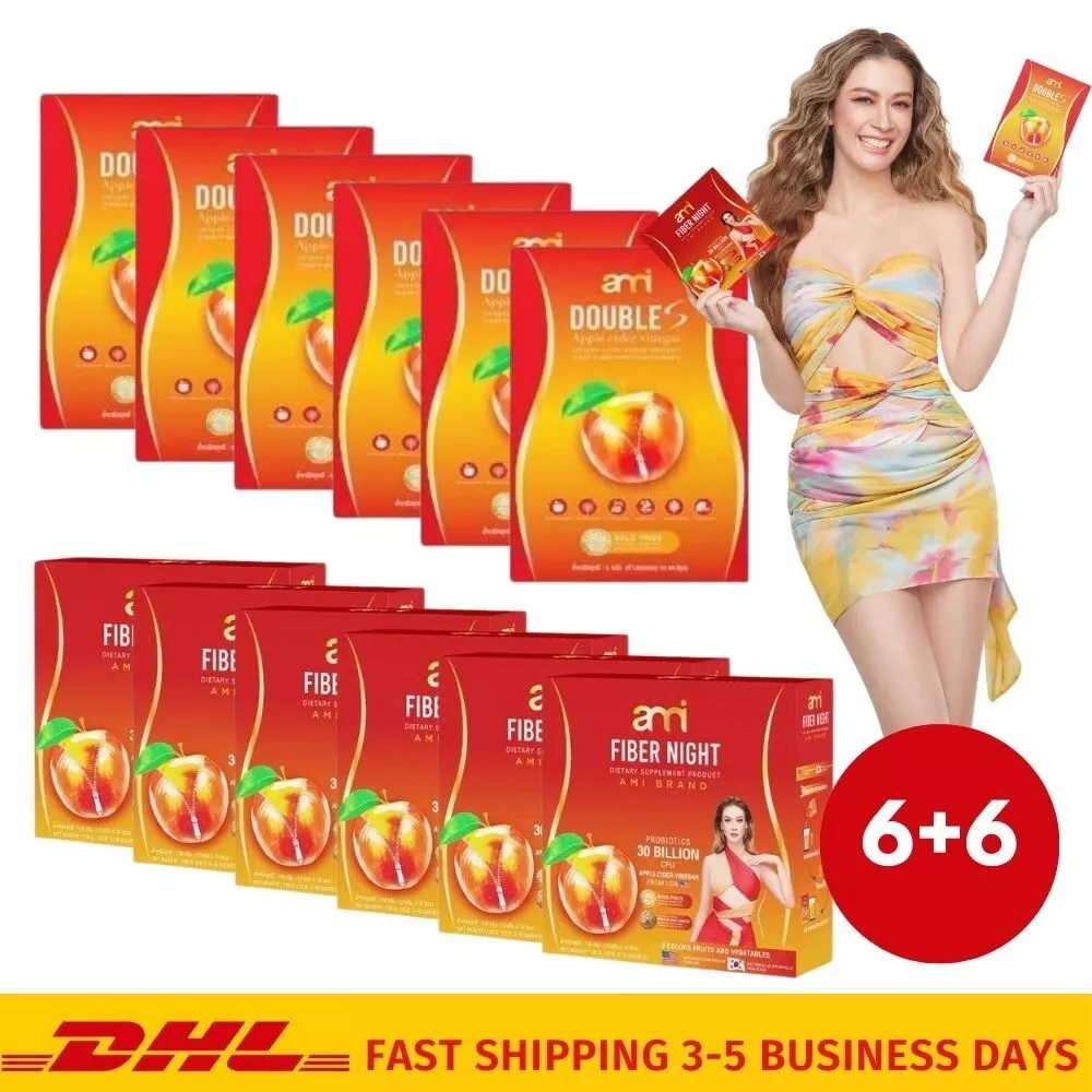 12x Ami Double S & Ami Fiber Night Weight Control Apple Cider Vinegar Fast Burn